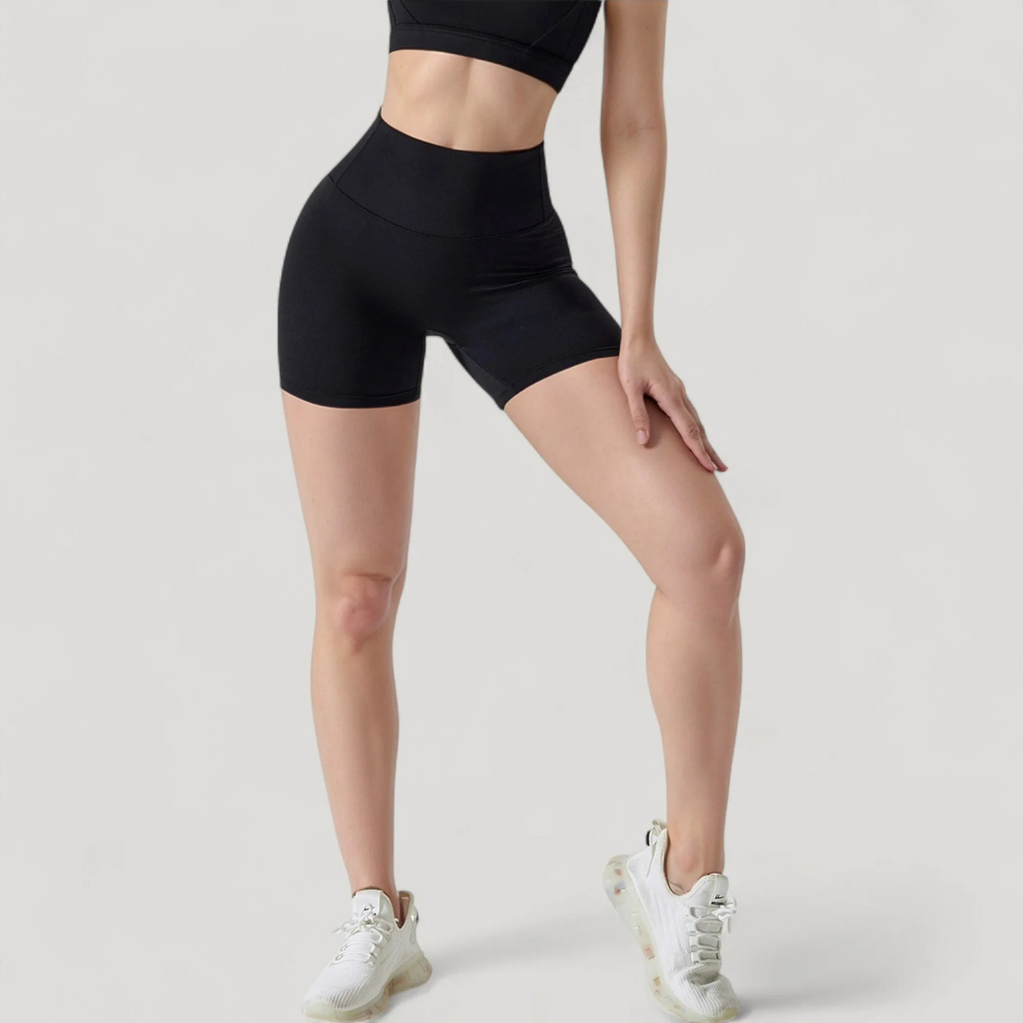 Anna-Kaci Active Women's High Waist Compression Athletic Shorts with Supportive Stretch Fit and Streamlined Seams sold by Anna-Kaci product image thumbnail 2