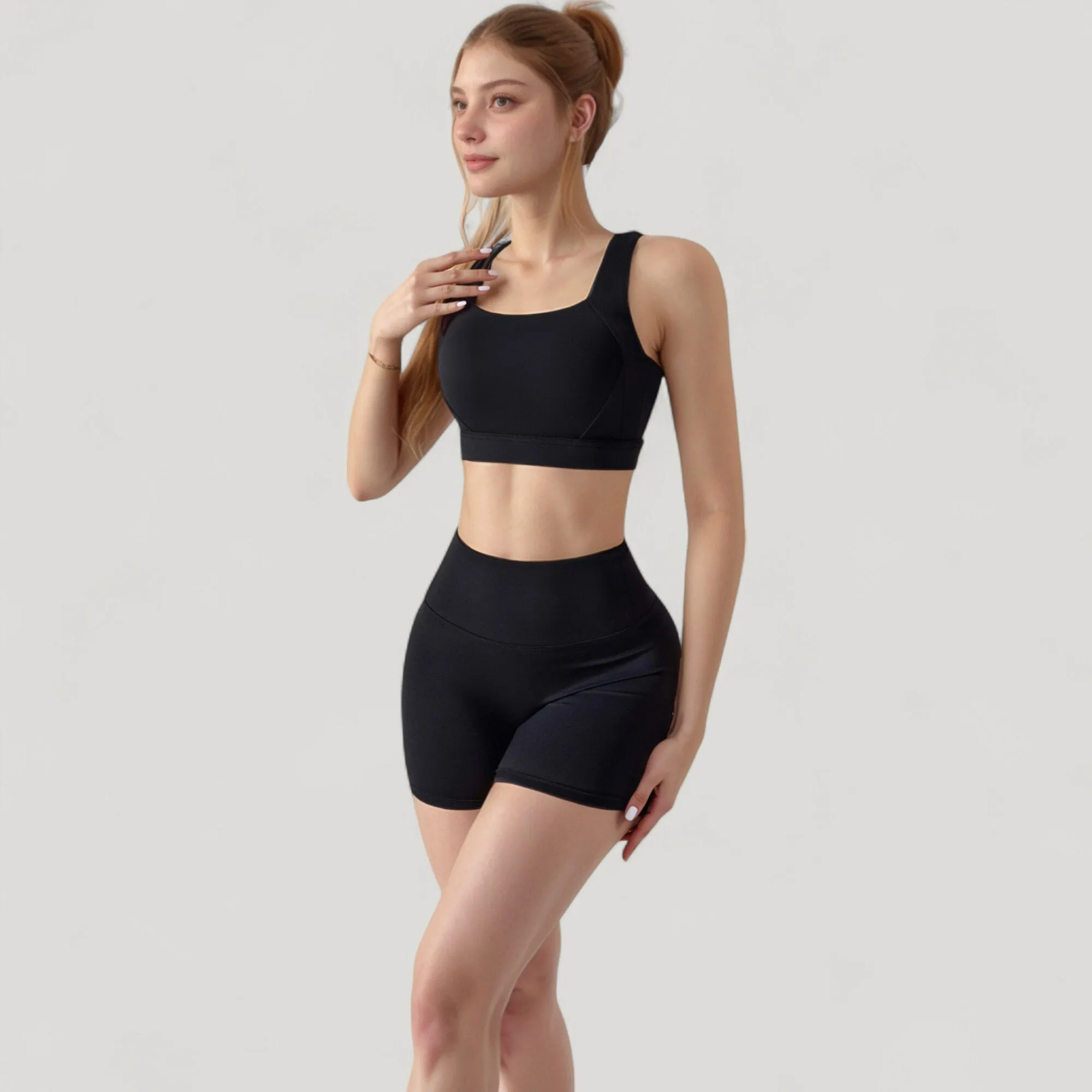 Anna-Kaci Active Women's High Waist Compression Athletic Shorts with Supportive Stretch Fit and Streamlined Seams sold by Anna-Kaci product image thumbnail 3