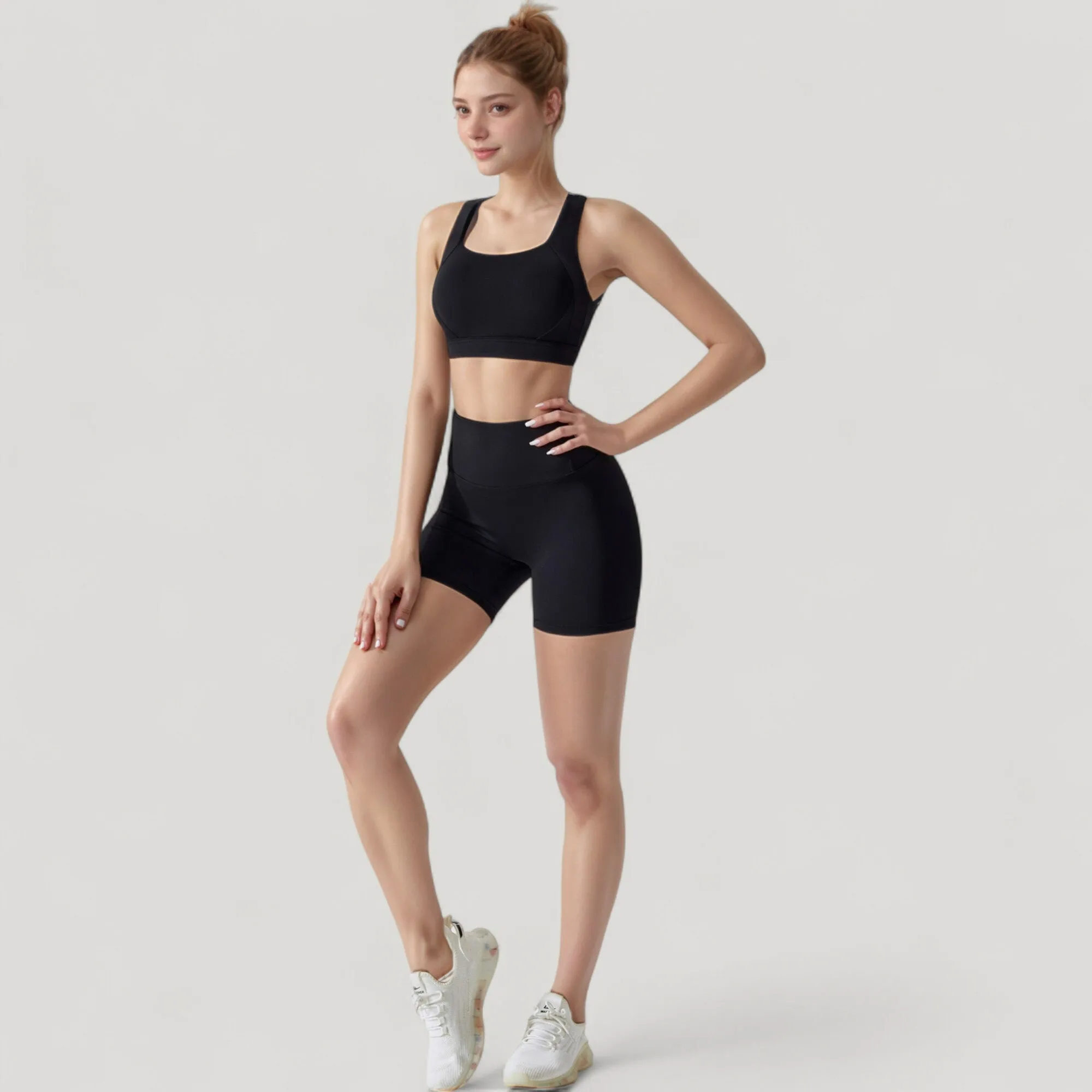 Anna-Kaci Active Women's High Waist Compression Athletic Shorts with Supportive Stretch Fit and Streamlined Seams sold by Anna-Kaci product image thumbnail 4