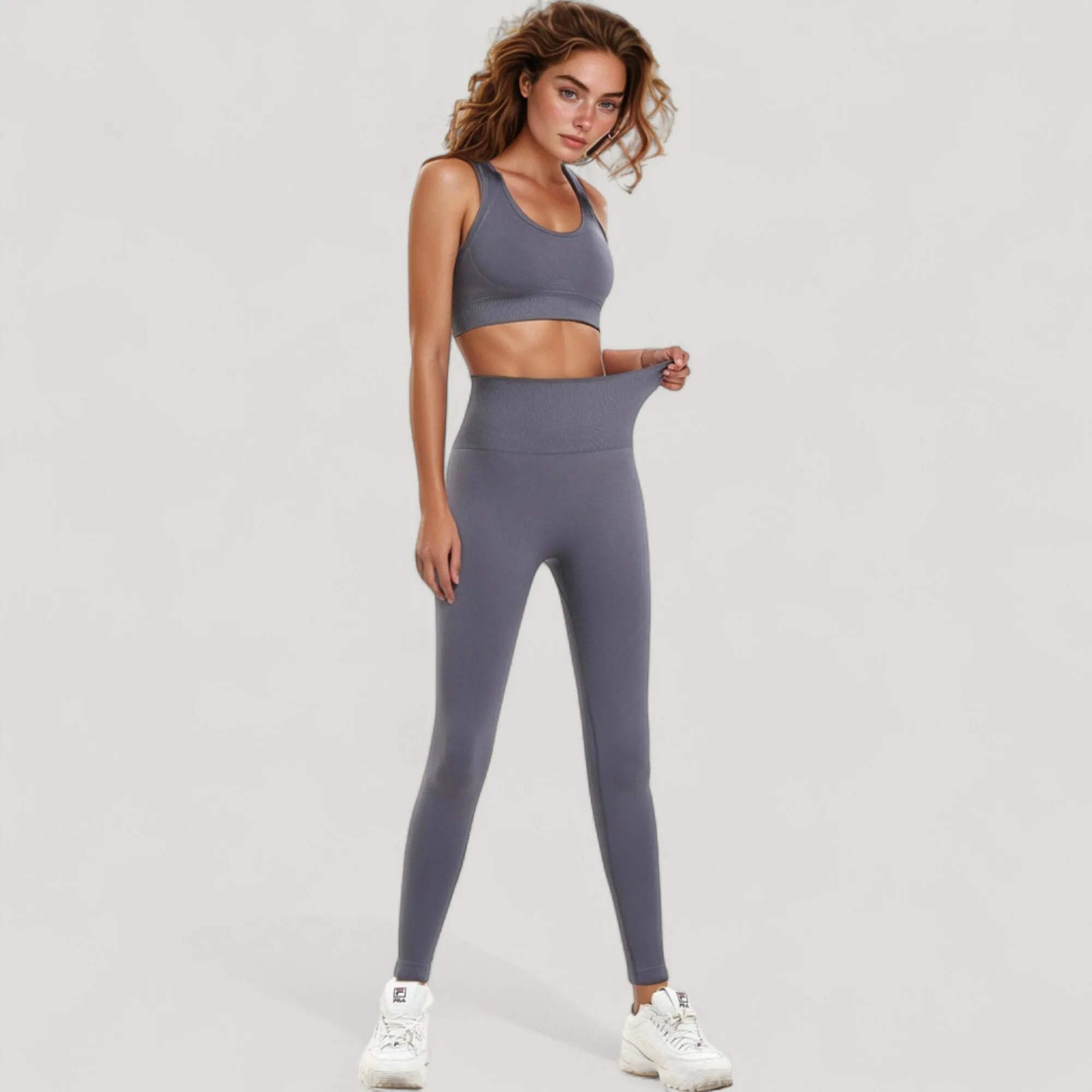 Anna-Kaci Active Women's Seamless Racerback Sports Bra with Ribbed Hem and Scoop Neckline for Medium Support sold by Anna-Kaci product image thumbnail 5