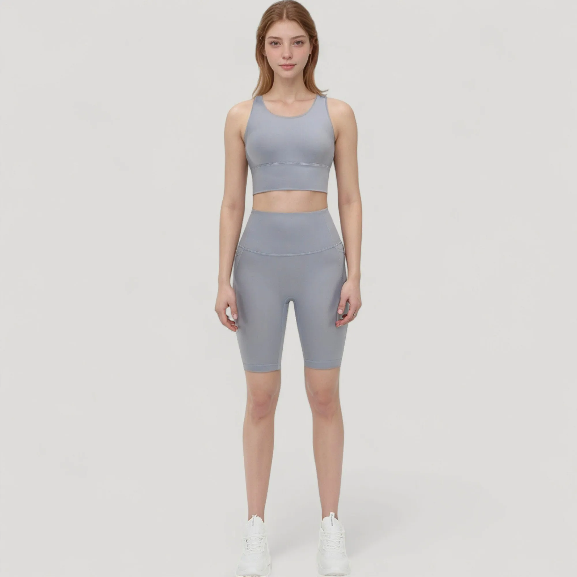 Anna-Kaci Active Women's Scoop Neck Longline Sports Bra with Wide Shoulder Straps and Deep V-Back Design sold by Anna-Kaci product image thumbnail 2