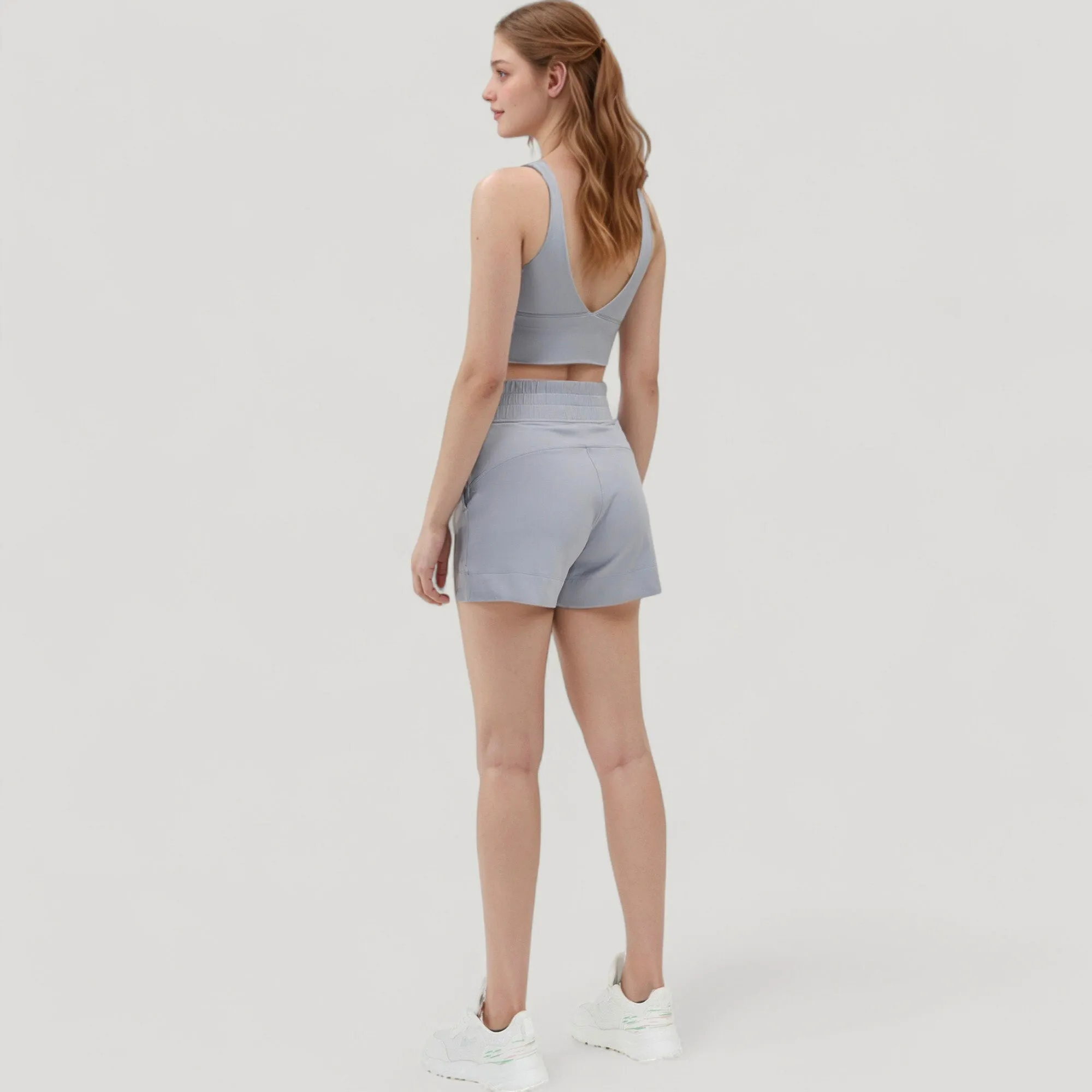 Anna-Kaci Active Women's Scoop Neck Longline Sports Bra with Wide Shoulder Straps and Deep V-Back Design sold by Anna-Kaci product image thumbnail 5