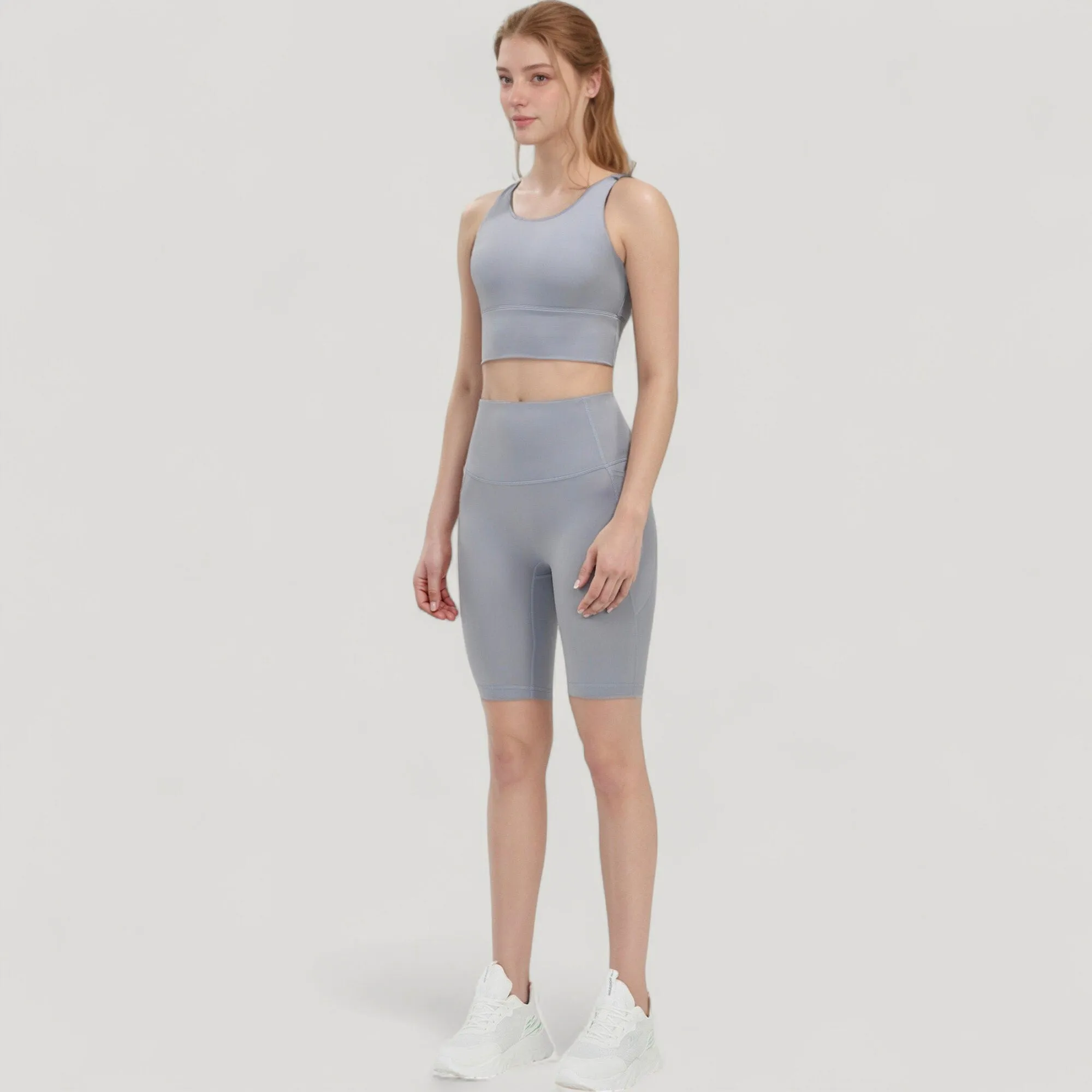 Anna-Kaci Active Women's Scoop Neck Longline Sports Bra with Wide Shoulder Straps and Deep V-Back Design sold by Anna-Kaci product image thumbnail 3