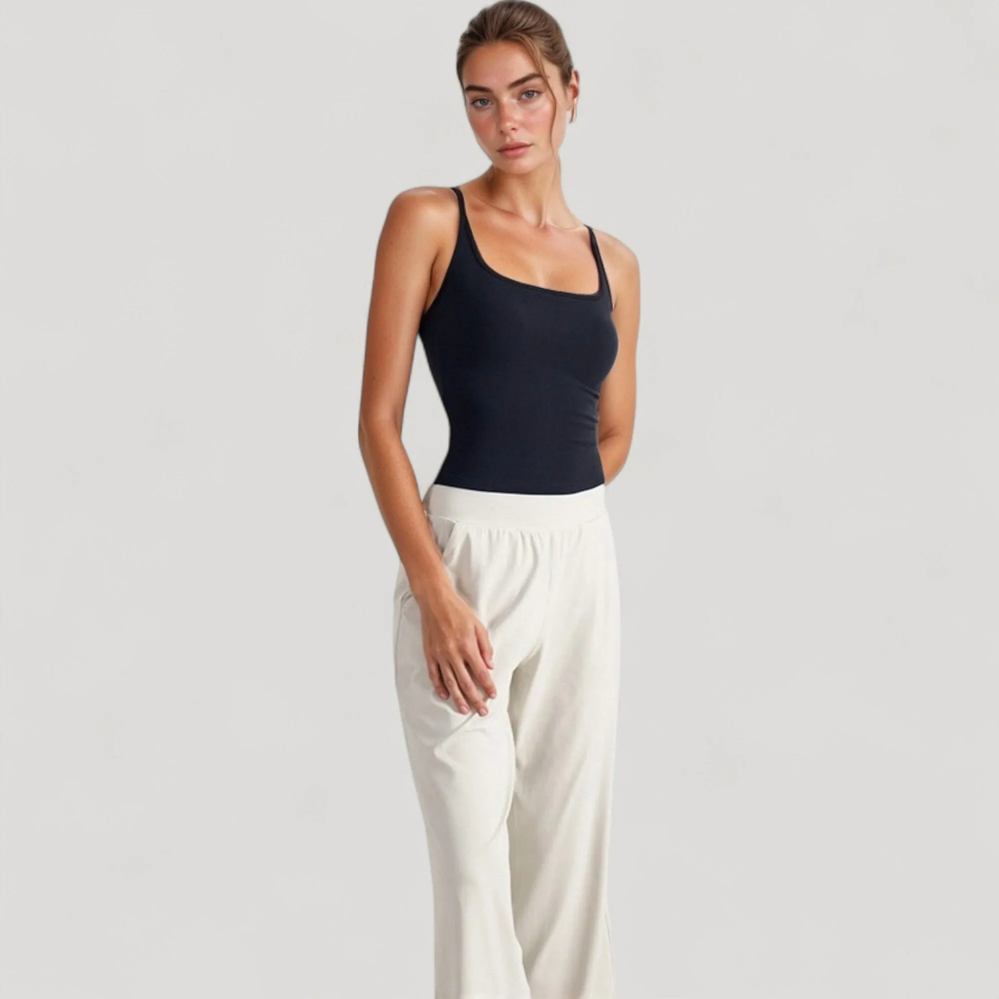 Anna-Kaci Active Women's Fitted Square Neck Tank Top with Built-In Bra and Racerback Design for Active and Casual Comfort sold by Anna-Kaci product image thumbnail 4