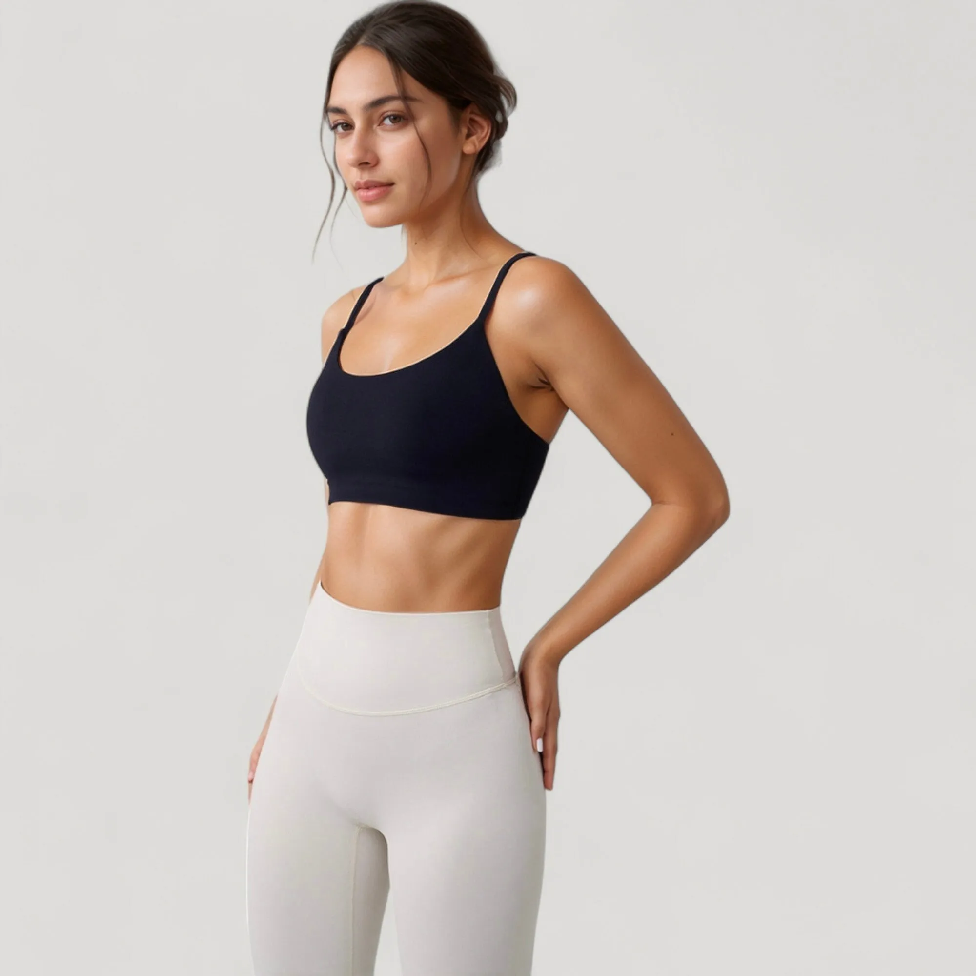 Anna-Kaci Active Women's Seamless Scoop Neck Sports Bra with Thin Adjustable Straps and Soft Stretch Fabric sold by Anna-Kaci product image thumbnail 3
