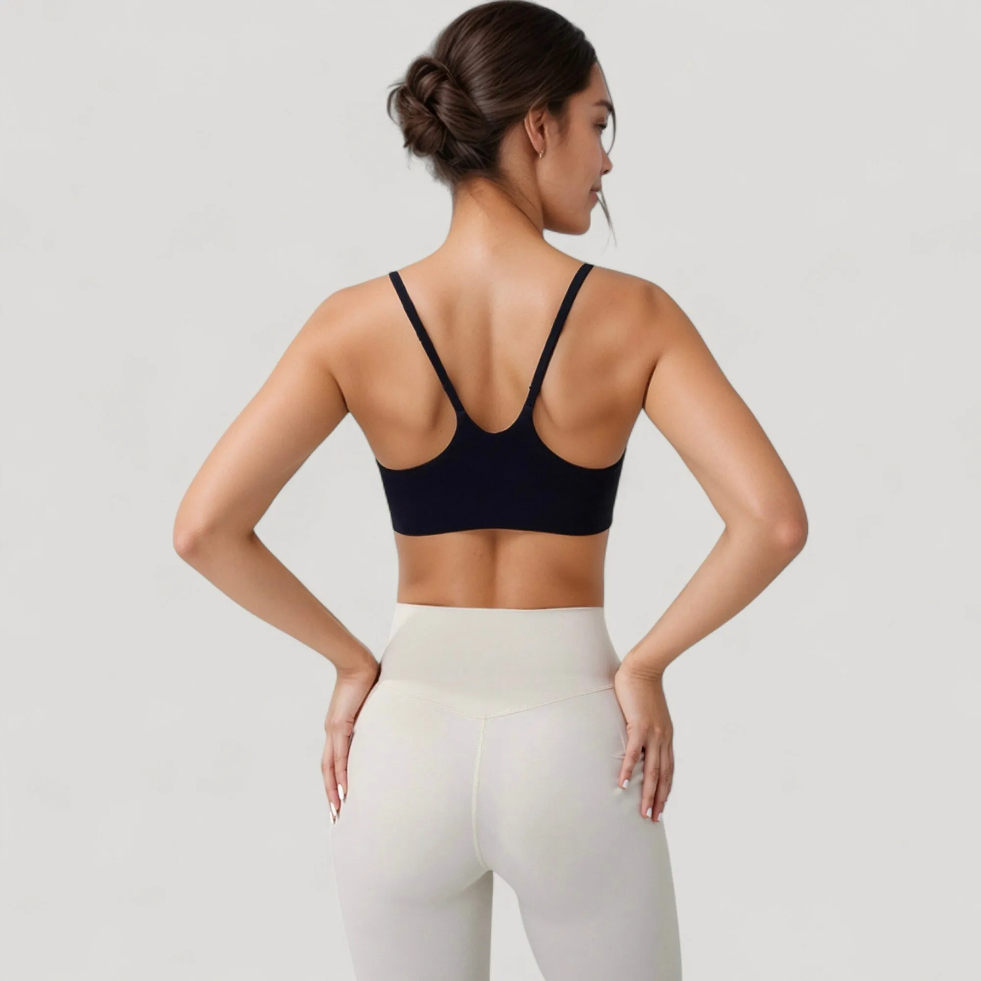 Anna-Kaci Active Women's Seamless Scoop Neck Sports Bra with Thin Adjustable Straps and Soft Stretch Fabric sold by Anna-Kaci product image thumbnail 4