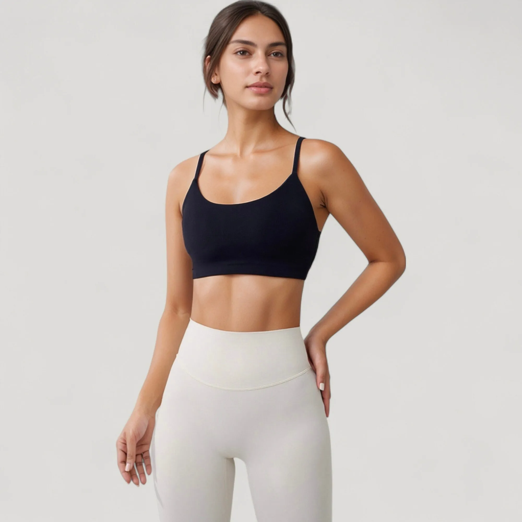 Anna-Kaci Active Women's Seamless Scoop Neck Sports Bra with Thin Adjustable Straps and Soft Stretch Fabric sold by Anna-Kaci product image thumbnail 2