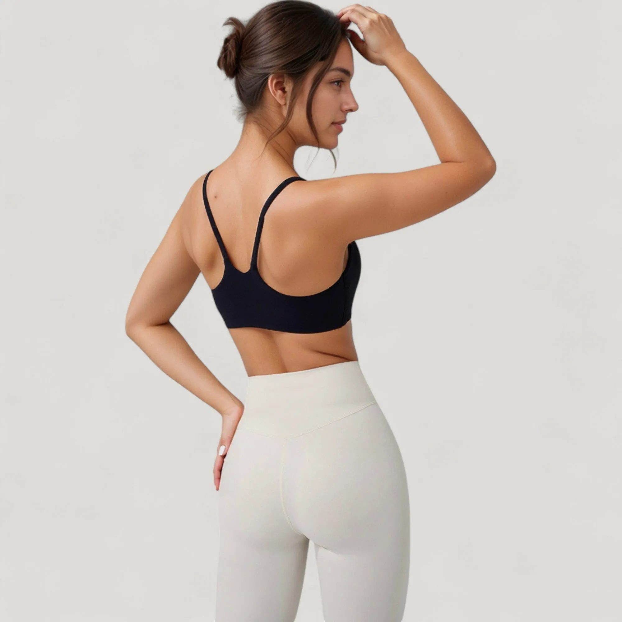 Anna-Kaci Active Women's Seamless Scoop Neck Sports Bra with Thin Adjustable Straps and Soft Stretch Fabric sold by Anna-Kaci product image thumbnail 5