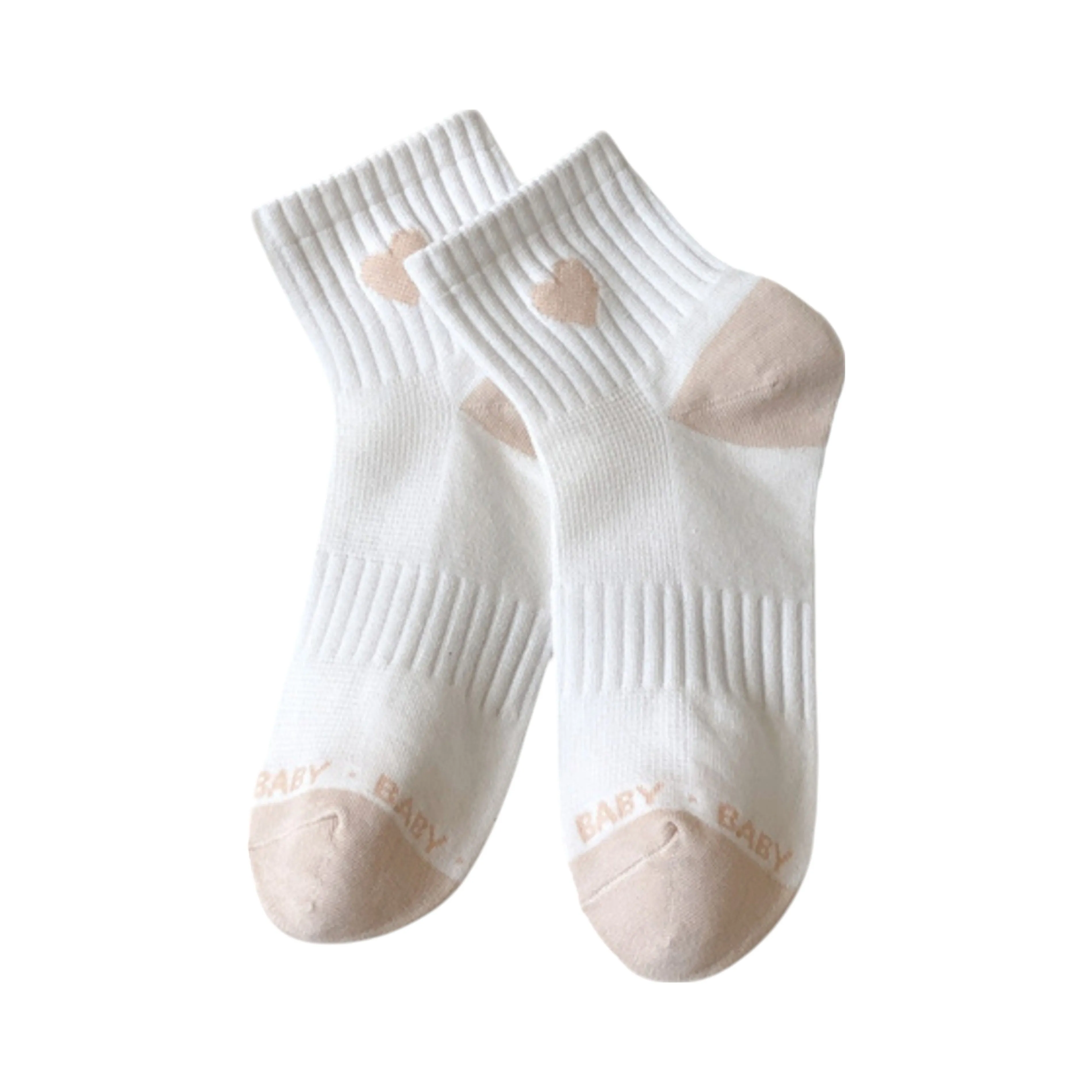 Anna-Kaci Women's Ribbed Ankle Socks with Contrast Toe and Heart Detail for Everyday Casual Wear sold by Anna-Kaci