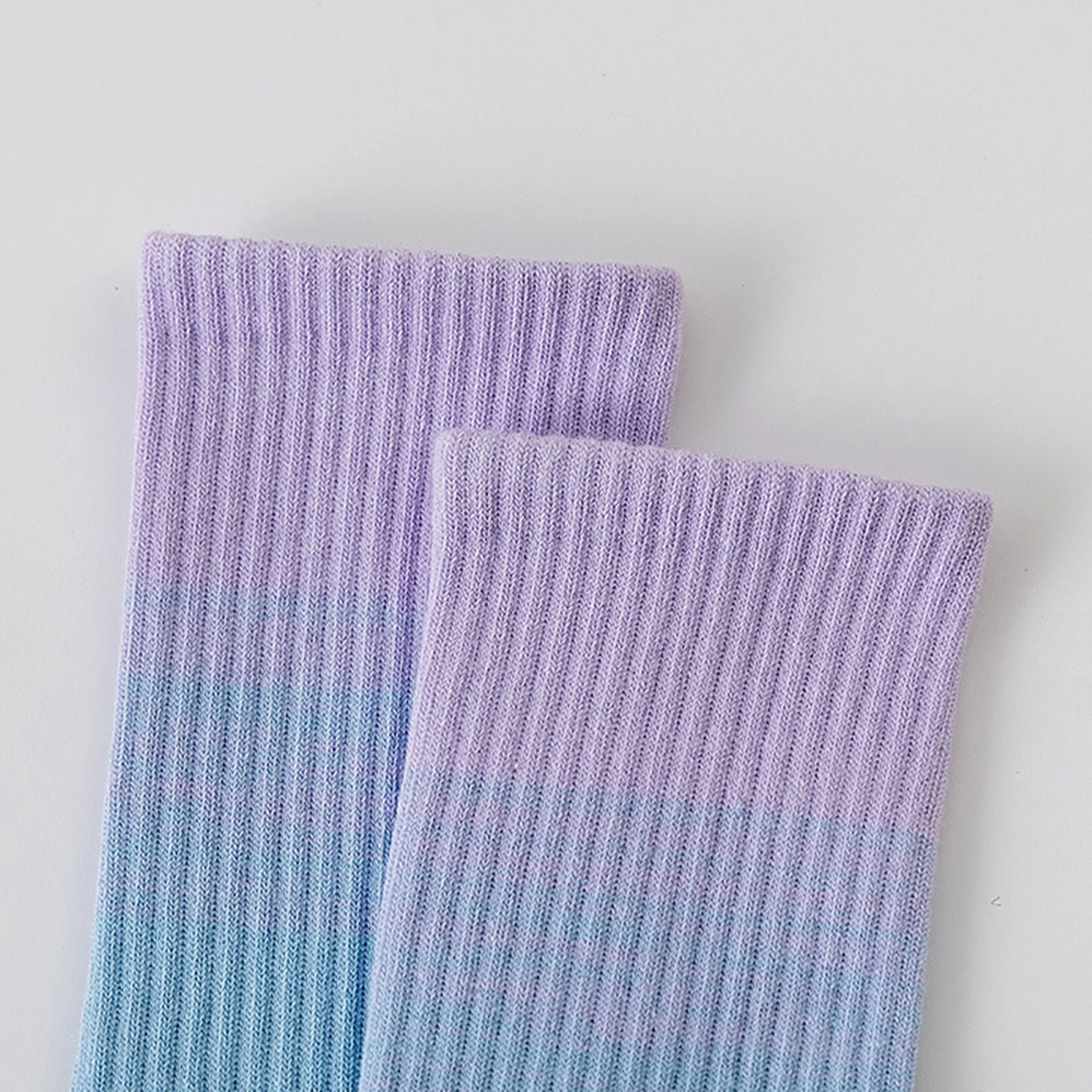 Anna-Kaci 2 Pairs Gradient Ribbed Crew Socks with Non-Slip Grip Bottom for Indoor or Studio Use sold by Anna-Kaci product image thumbnail 4