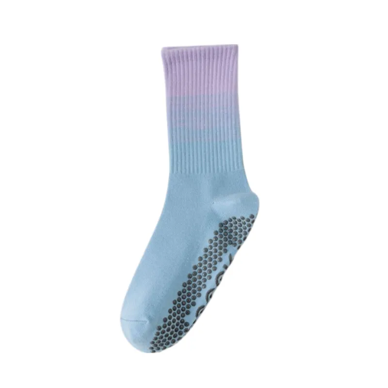 Anna-Kaci 2 Pairs Gradient Ribbed Crew Socks with Non-Slip Grip Bottom for Indoor or Studio Use sold by Anna-Kaci