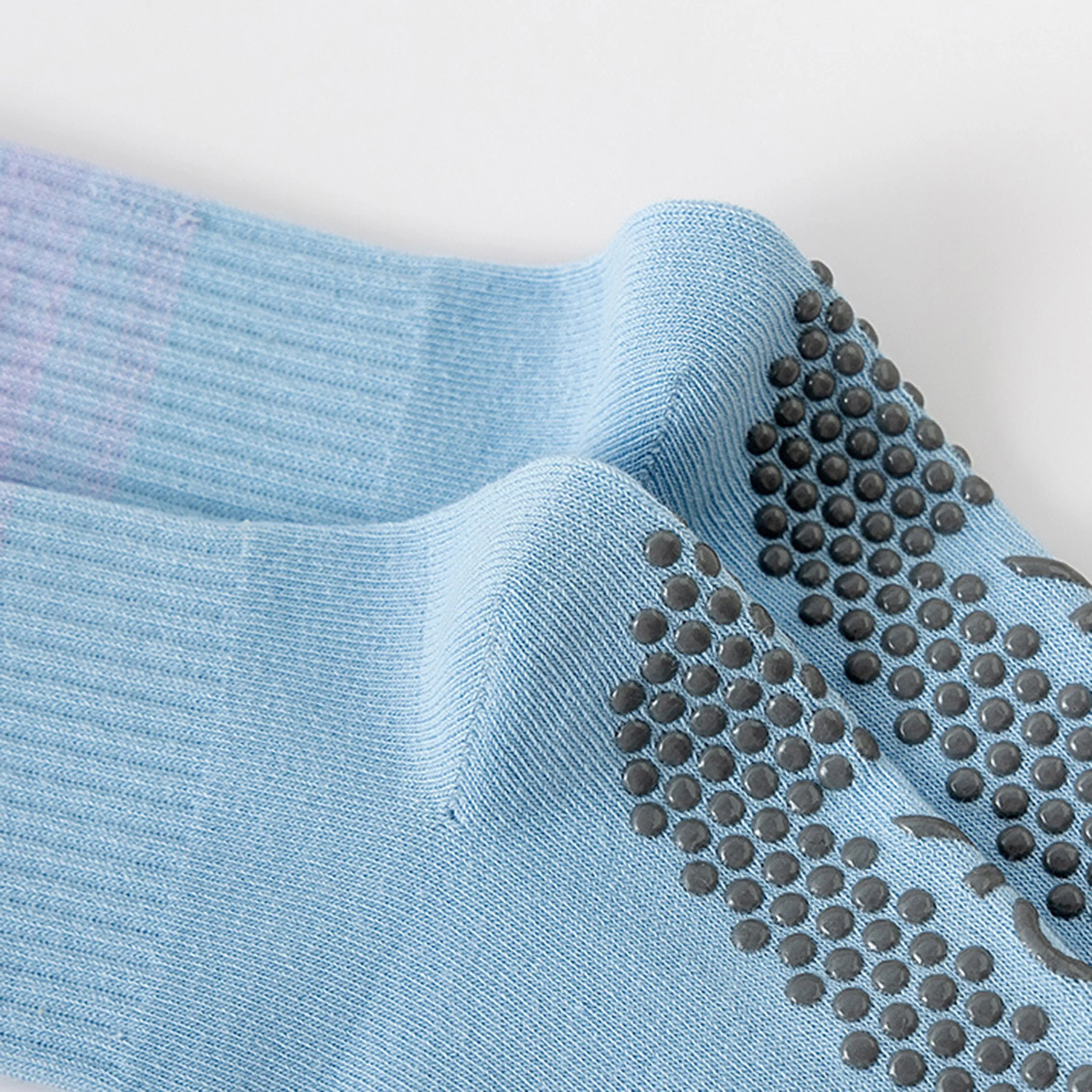 Anna-Kaci 2 Pairs Gradient Ribbed Crew Socks with Non-Slip Grip Bottom for Indoor or Studio Use sold by Anna-Kaci product image thumbnail 5