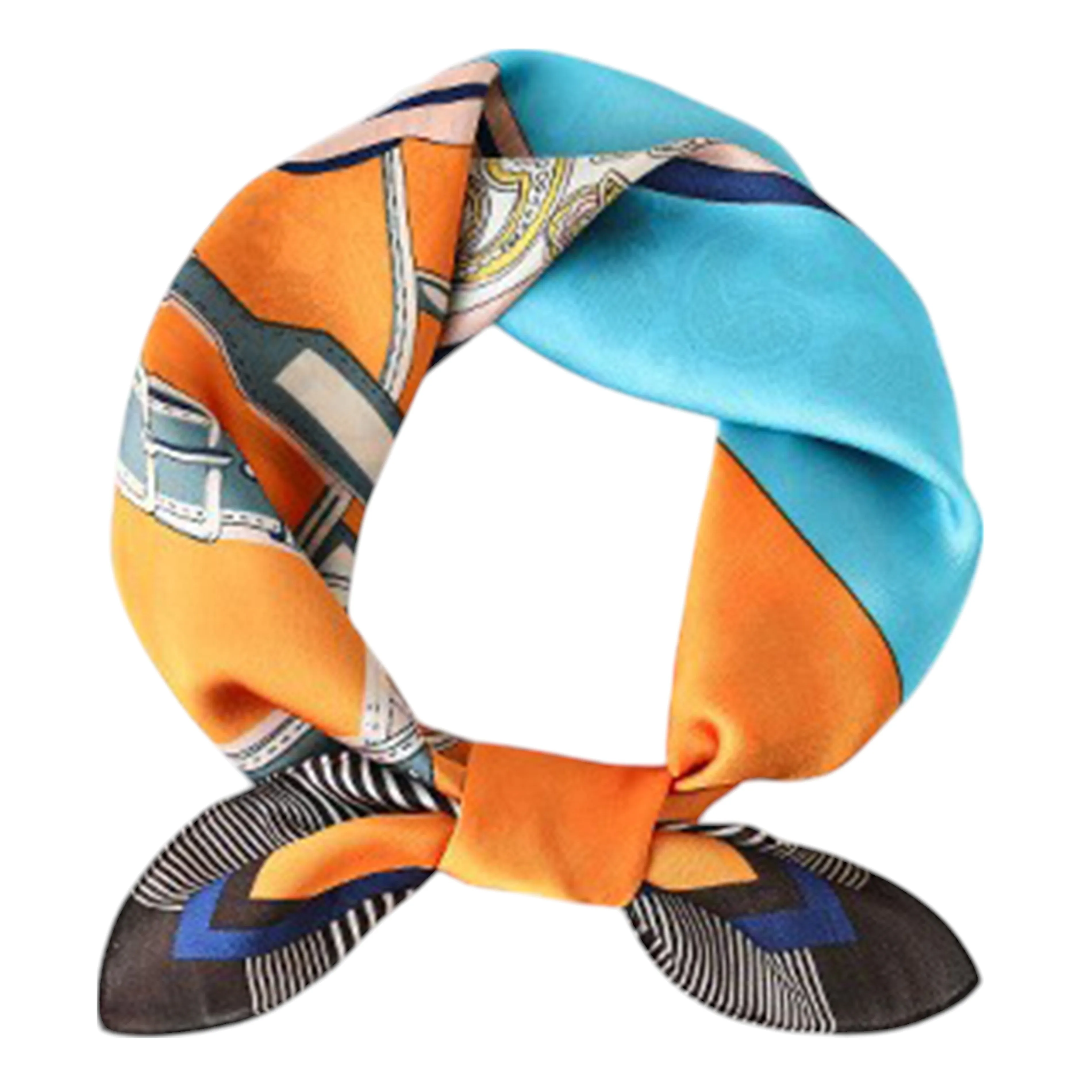 Anna-Kaci Women's Colorful Boho Patterned Satin Scarf with Abstract Print for Neck Hair or Handbag Accent sold by Anna-Kaci product image thumbnail 4