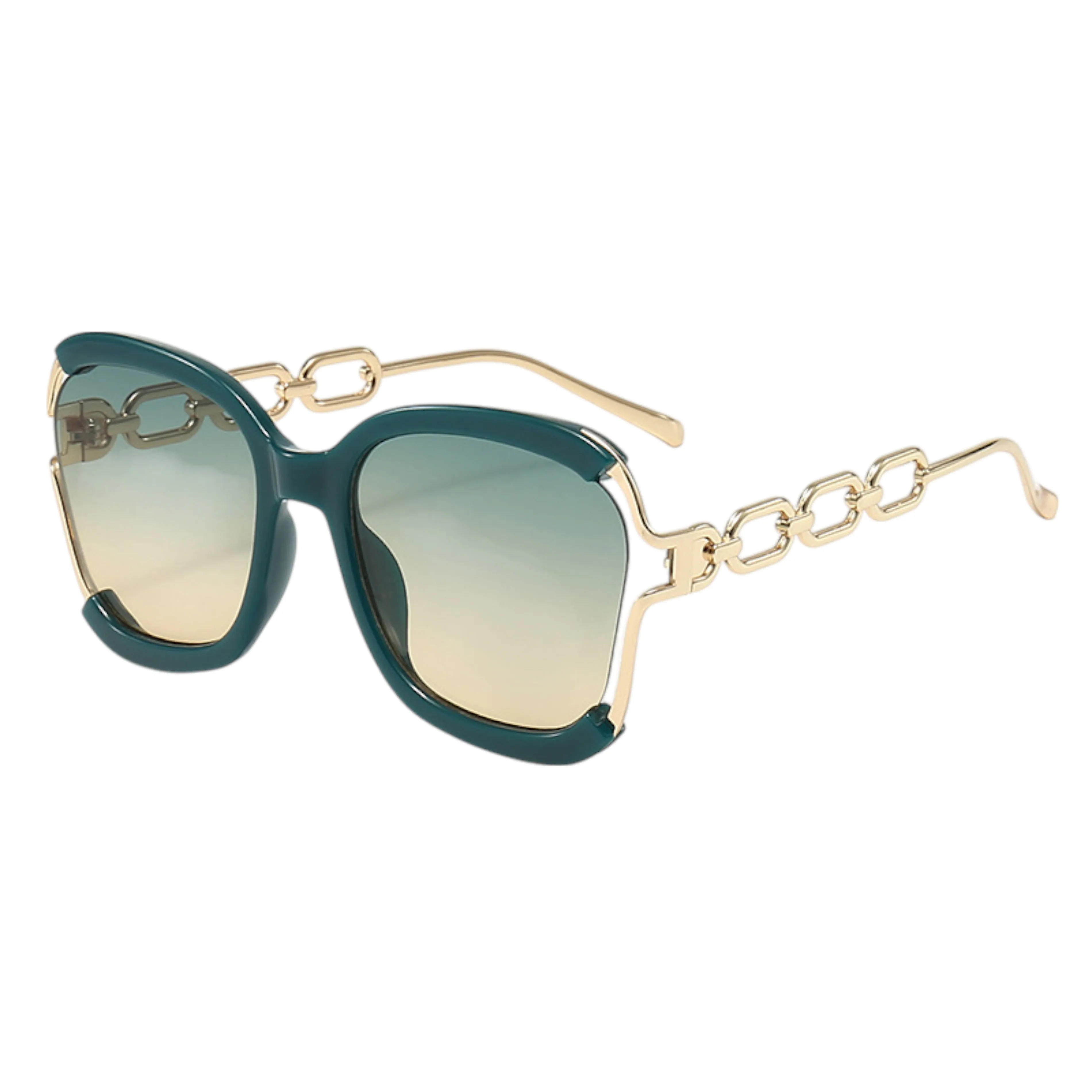 Anna-Kaci Women's Oversized Square Sunglasses with Cutout Chain Link Arms and Glamorous Metal Trim Detailing sold by Anna-Kaci product image thumbnail 5