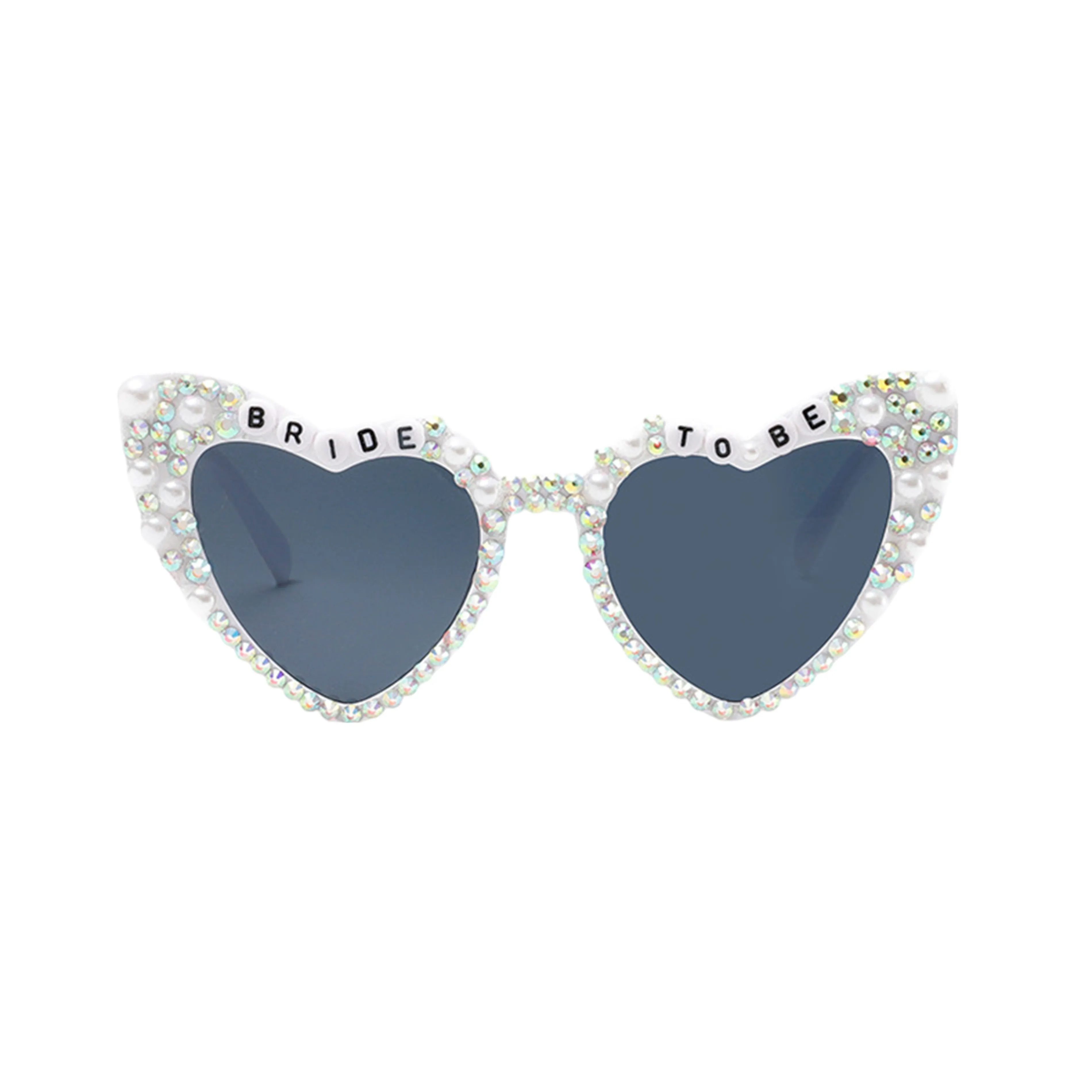 Anna-Kaci Women's Heart-Shaped Bride to Be Sunglasses with Rhinestone and Pearl Embellishments for Bachelorette Party sold by Anna-Kaci product image thumbnail 5