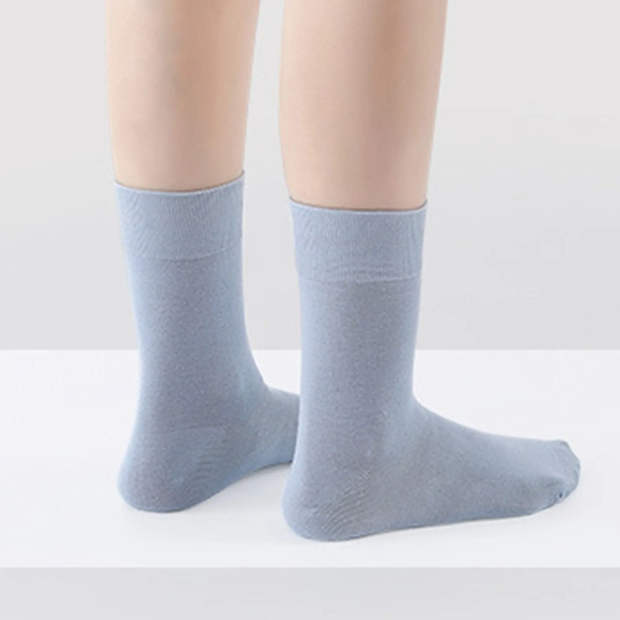 Anna-Kaci Women's Solid Crew Socks 2-Pack Soft Stretch Knit Comfortable Lightweight Everyday Fit sold by Anna-Kaci product image thumbnail 4