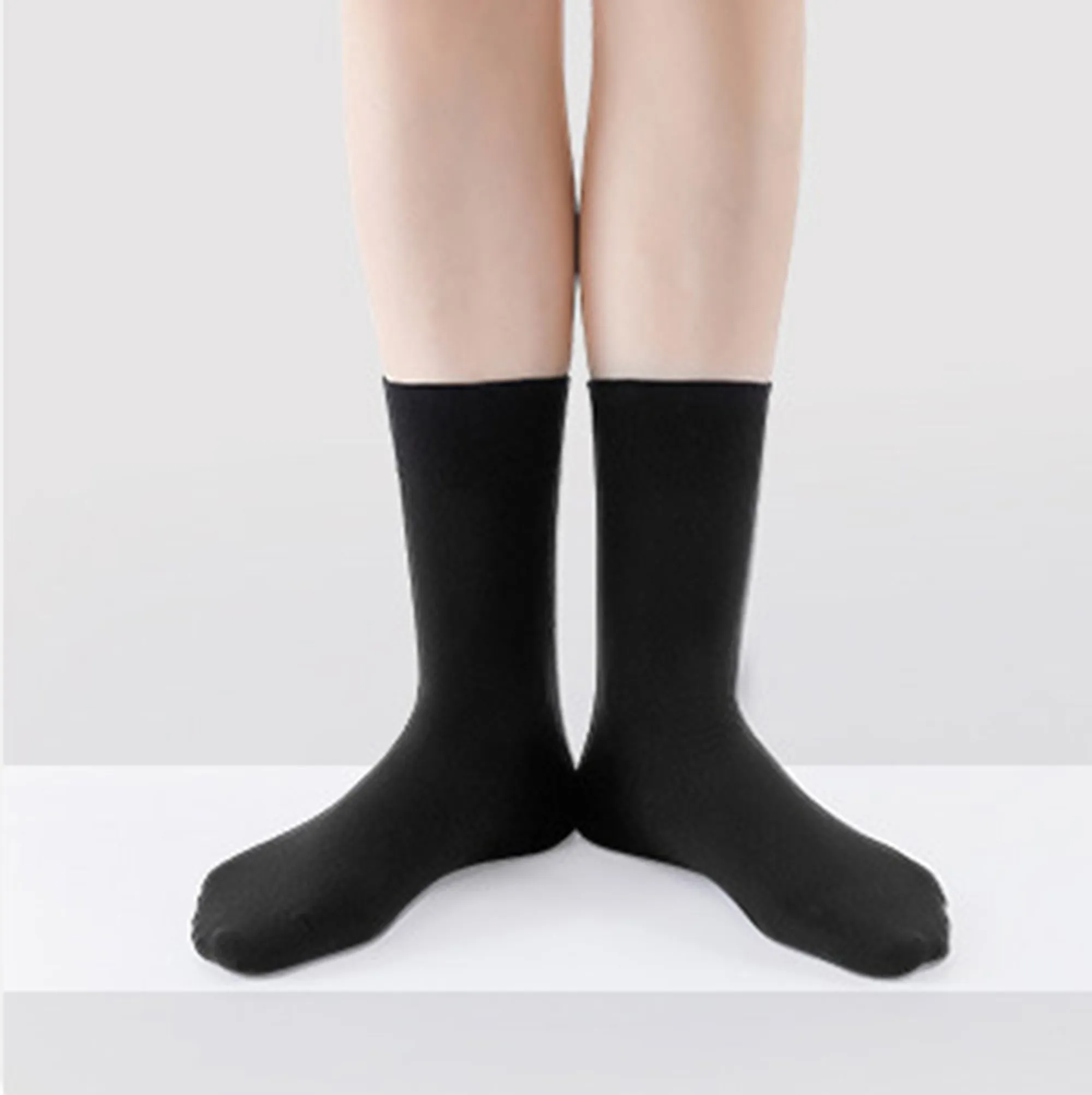 Anna-Kaci Women's Solid Crew Socks 2-Pack Soft Stretch Knit Comfortable Lightweight Everyday Fit sold by Anna-Kaci product image thumbnail 2