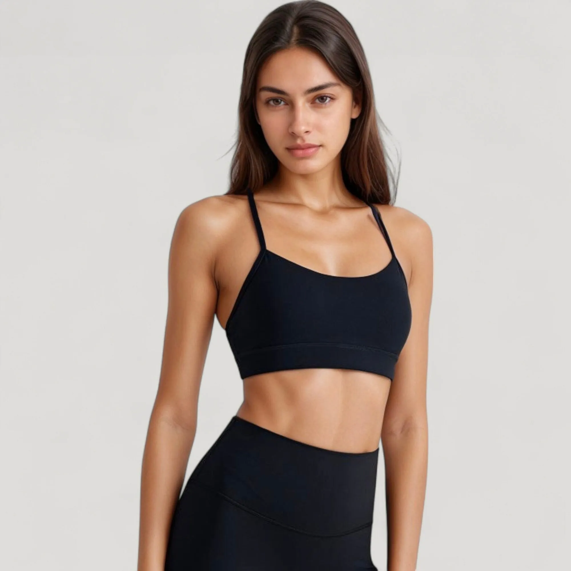 Anna-Kaci Active Women's Scoop Neck Sports Bra Top with Adjustable Thin Straps and Seamless Lightweight Fabric sold by Anna-Kaci product image thumbnail 2