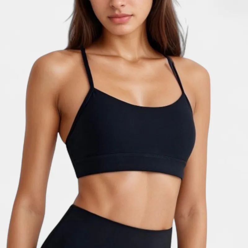 Anna-Kaci Active Women's Scoop Neck Sports Bra Top with Adjustable Thin Straps and Seamless Lightweight Fabric made by Anna-Kaci