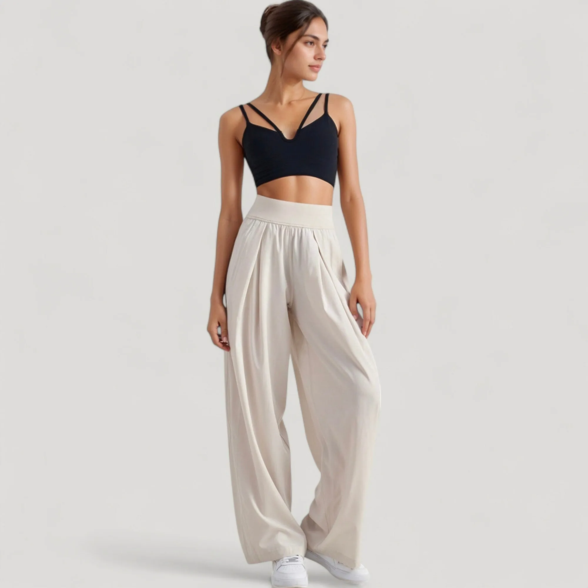 Anna-Kaci Active Women's V-Neck Double Strap Sports Bra Top with Lightweight Stretch Fabric and Soft Support sold by Anna-Kaci product image thumbnail 3
