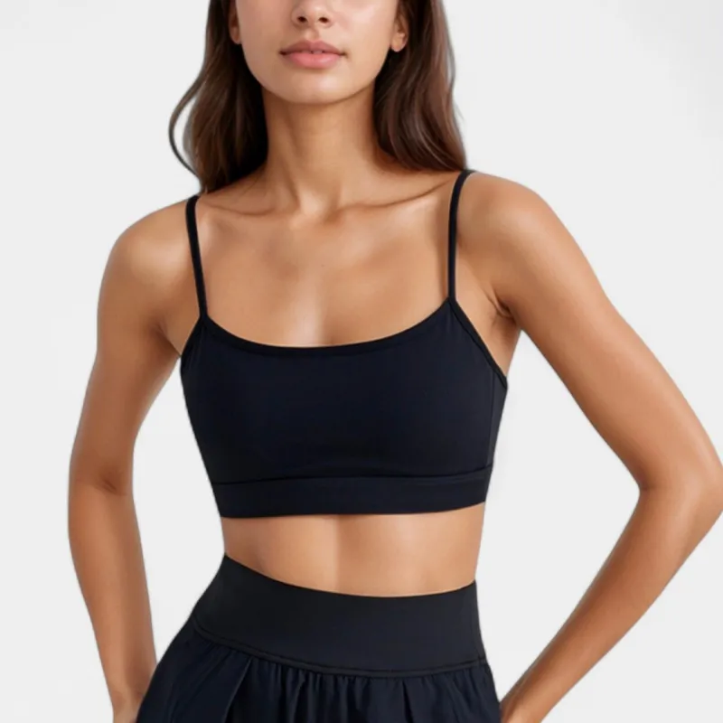 Anna-Kaci Active Women's Spaghetti Strap Scoop Neck Sports Bra Top with Lightweight Stretch Fabric made by Anna-Kaci