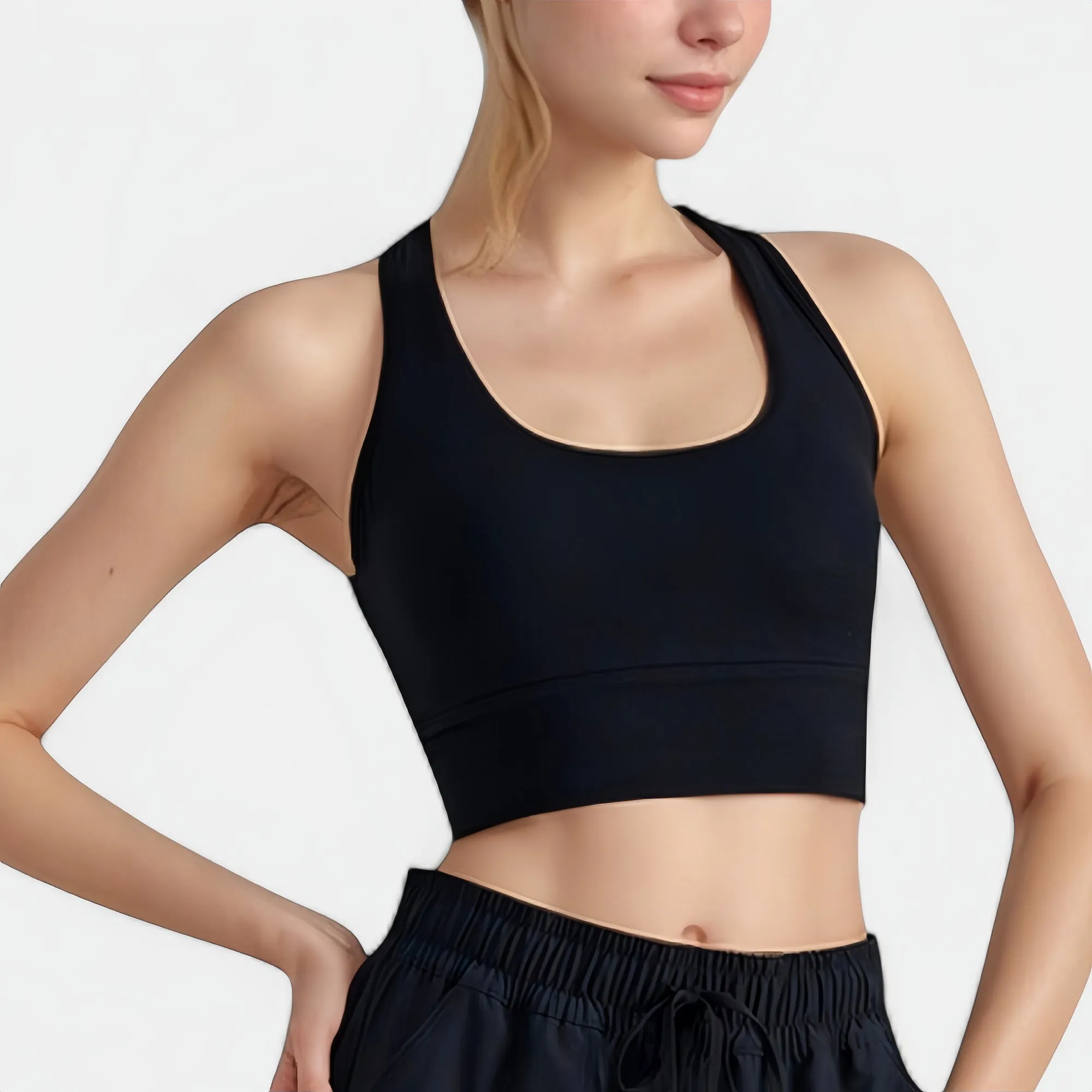 Anna-Kaci Active Women's Scoop Neck Sports Bra Top with Wide Straps and Soft Stretch Fit sold by Anna-Kaci