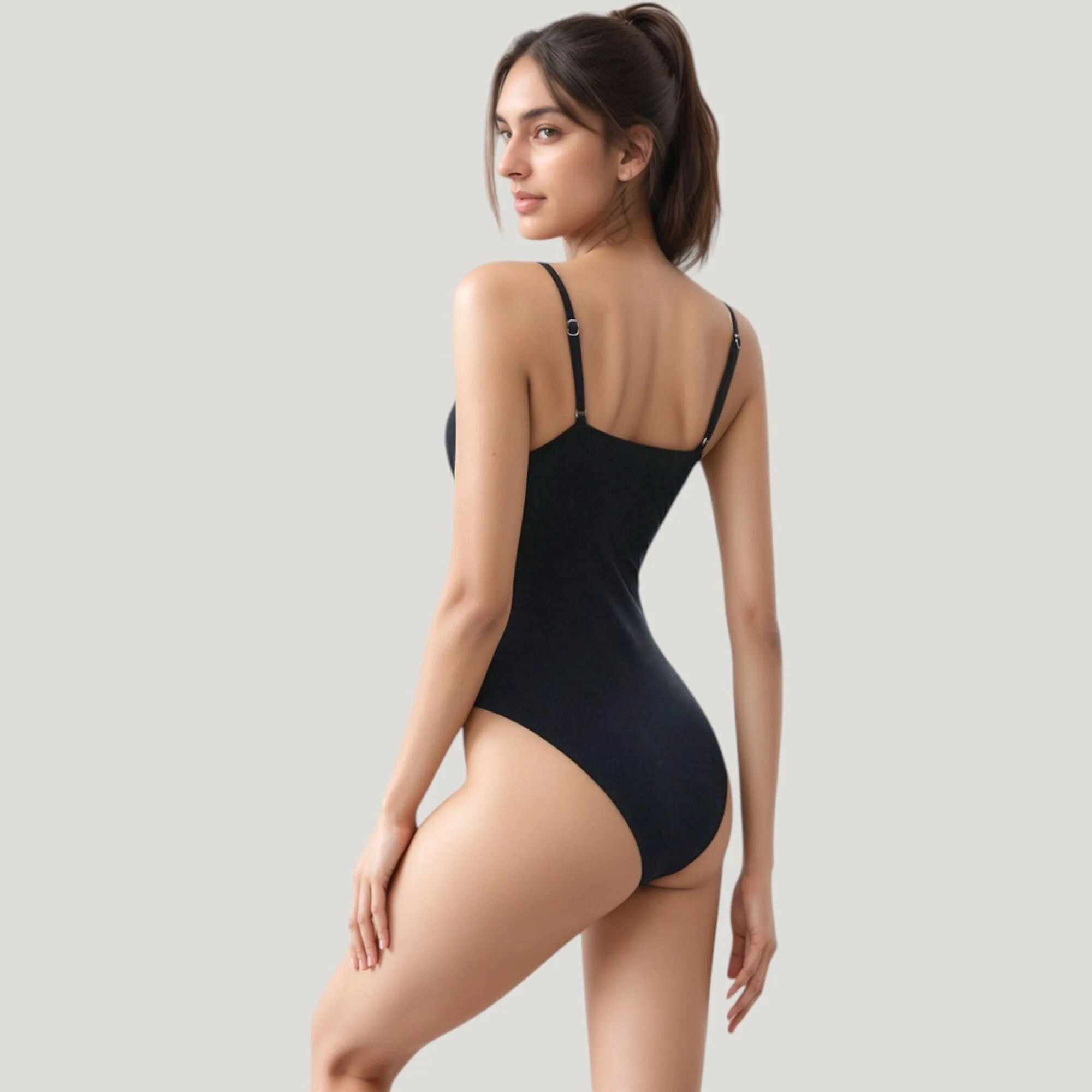 Anna-Kaci Swim Women's One-Piece Swimsuit with Plunging V-Neckline Adjustable Straps and High Cut Leg Design sold by Anna-Kaci product image thumbnail 5