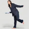 Anna-Kaci Lounge Women's Long Sleeve Button Up Pajama Set with Satin Leopard Texture and Relaxed Fit Pants sold by Anna-Kaci