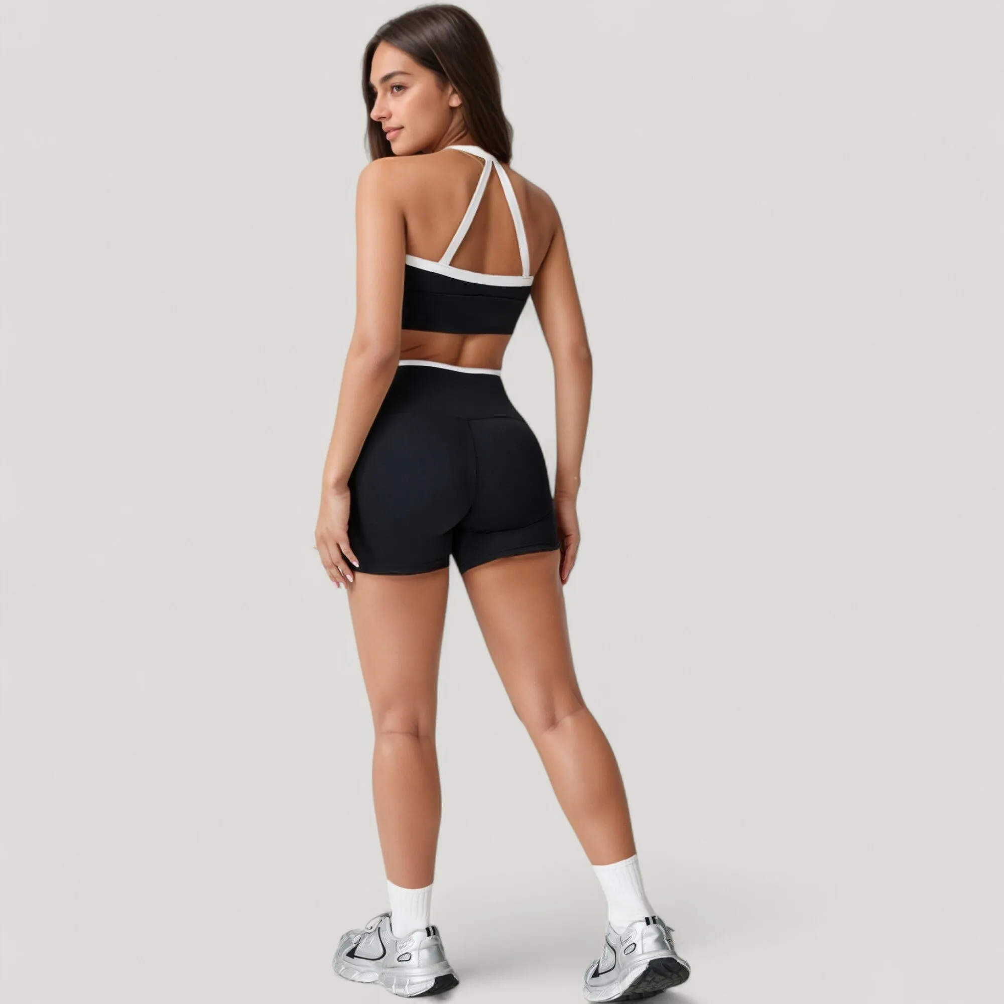 Anna-Kaci Active Women's Square Neck Cropped Active Tank with Contrast Trim and Built-In Bra for Light Support sold by Anna-Kaci product image thumbnail 4