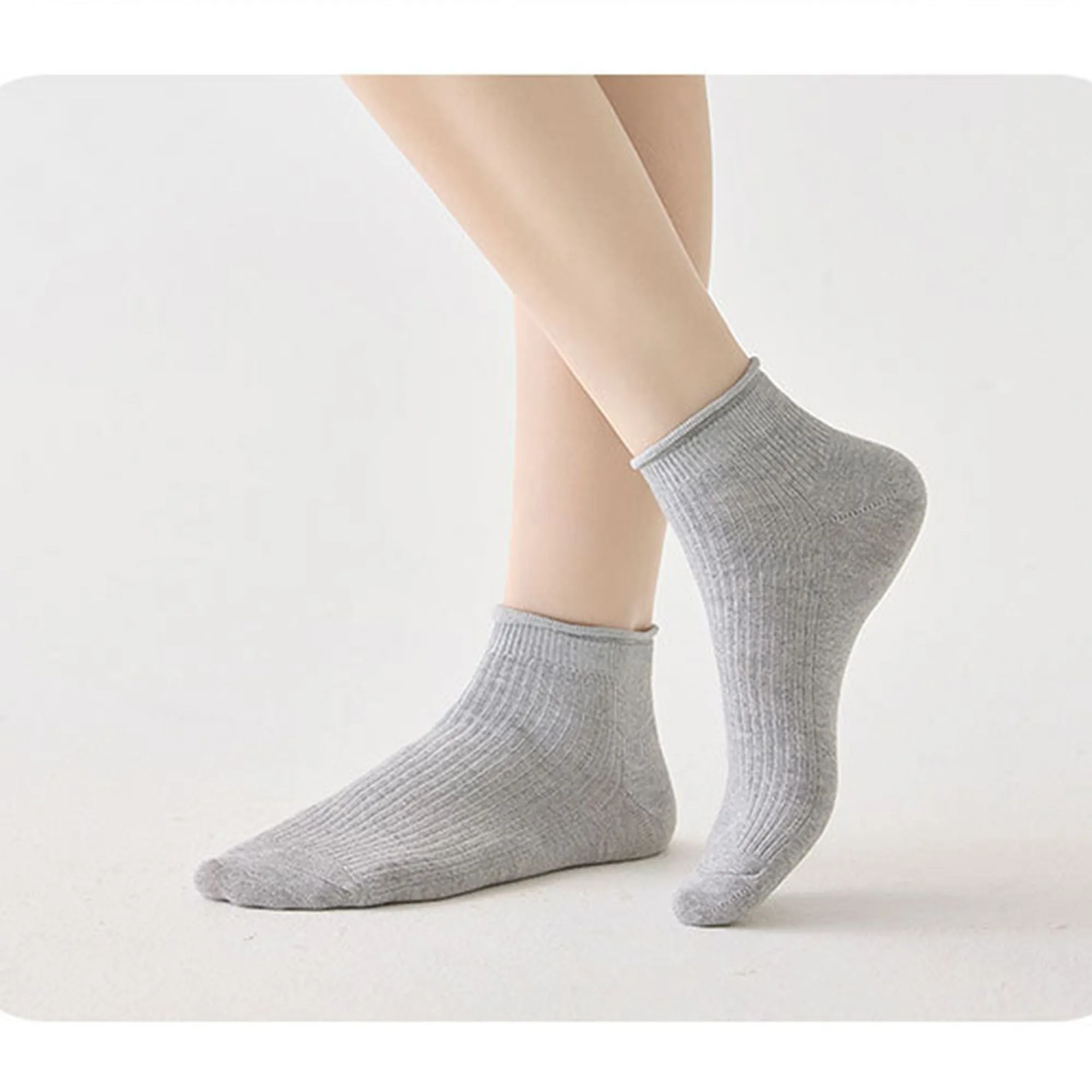 Anna-Kaci 4 Pairs Women's Ultra-Thin Ribbed Ankle Socks Soft Stretch Breathable Design in Multiple Color Combinations sold by Anna-Kaci product image thumbnail 2