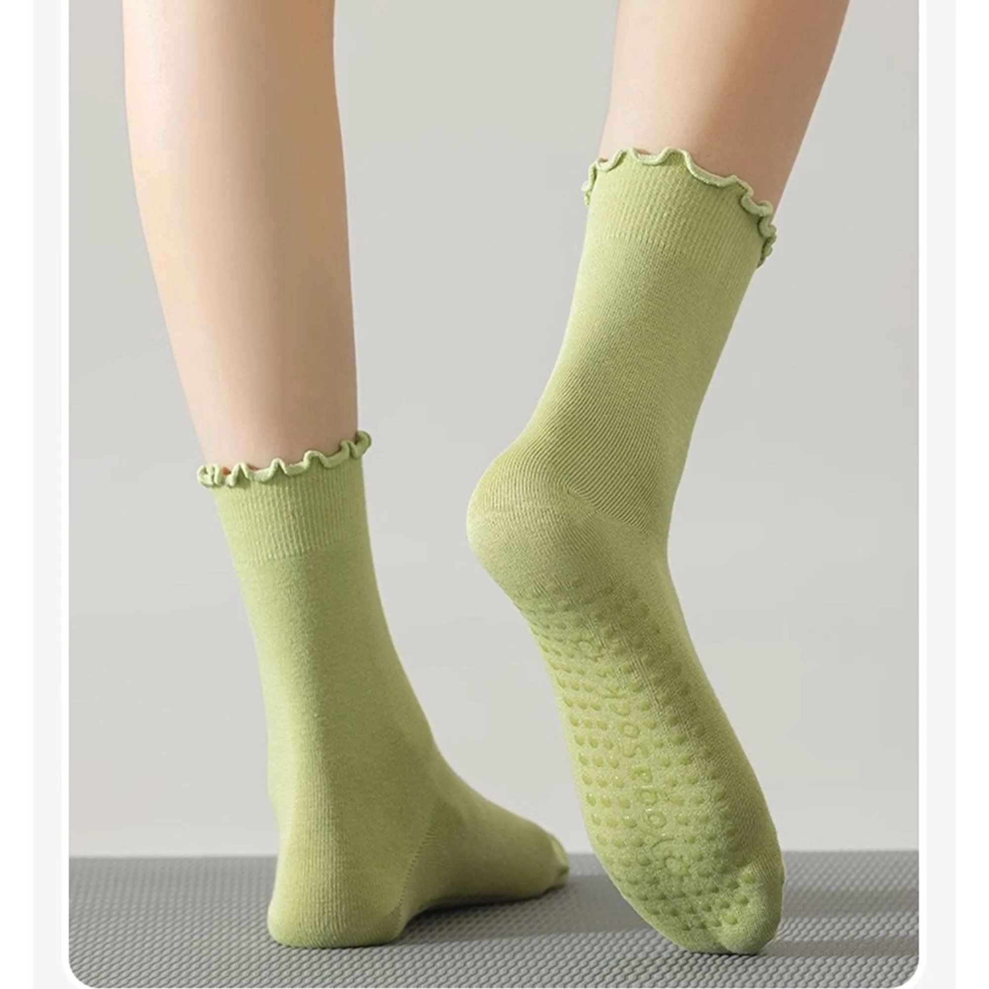 Anna-Kaci 5 Pairs Women's Anti-Slip Crew Yoga Socks Soft Cotton Grip Sole Seamless Toe Design for Pilates Indoor Workouts sold by Anna-Kaci product image thumbnail 2