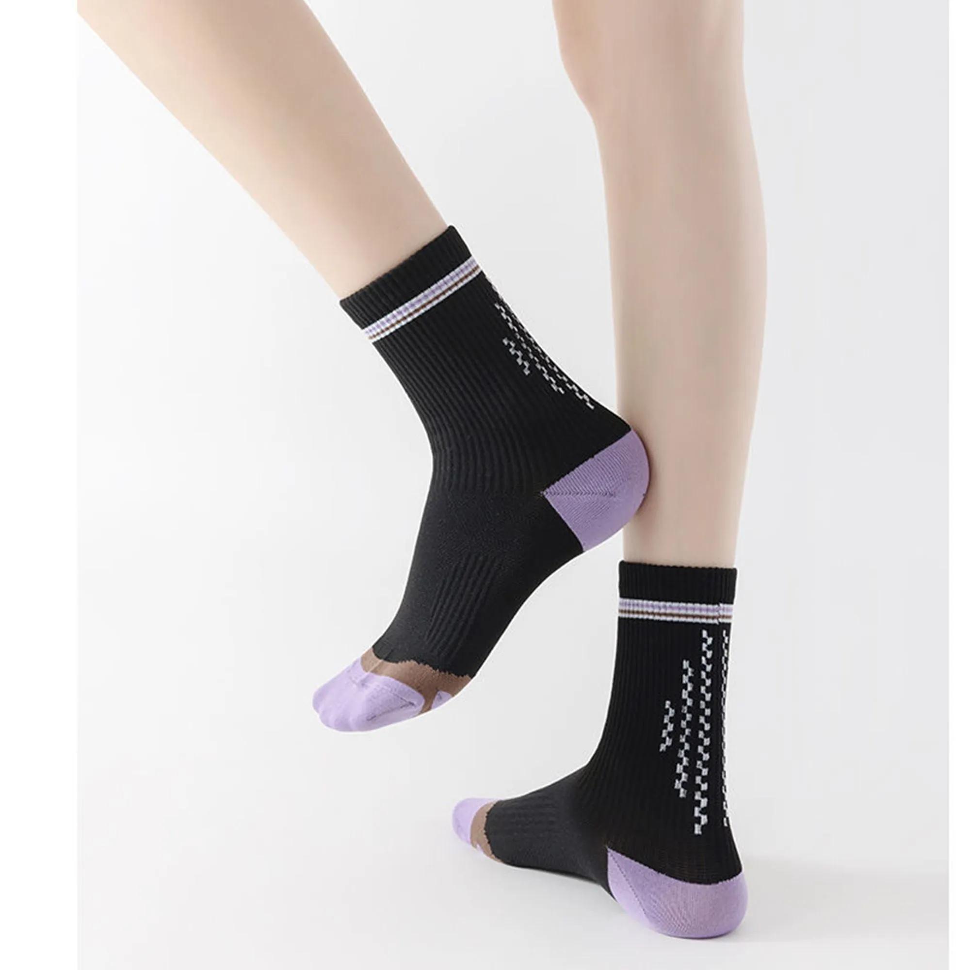 Anna-Kaci 5 Pairs Women's Mid-Crew Sport Socks Cushioned Arch Support Breathable Athletic Fit with Elastic Cuff sold by Anna-Kaci product image thumbnail 3