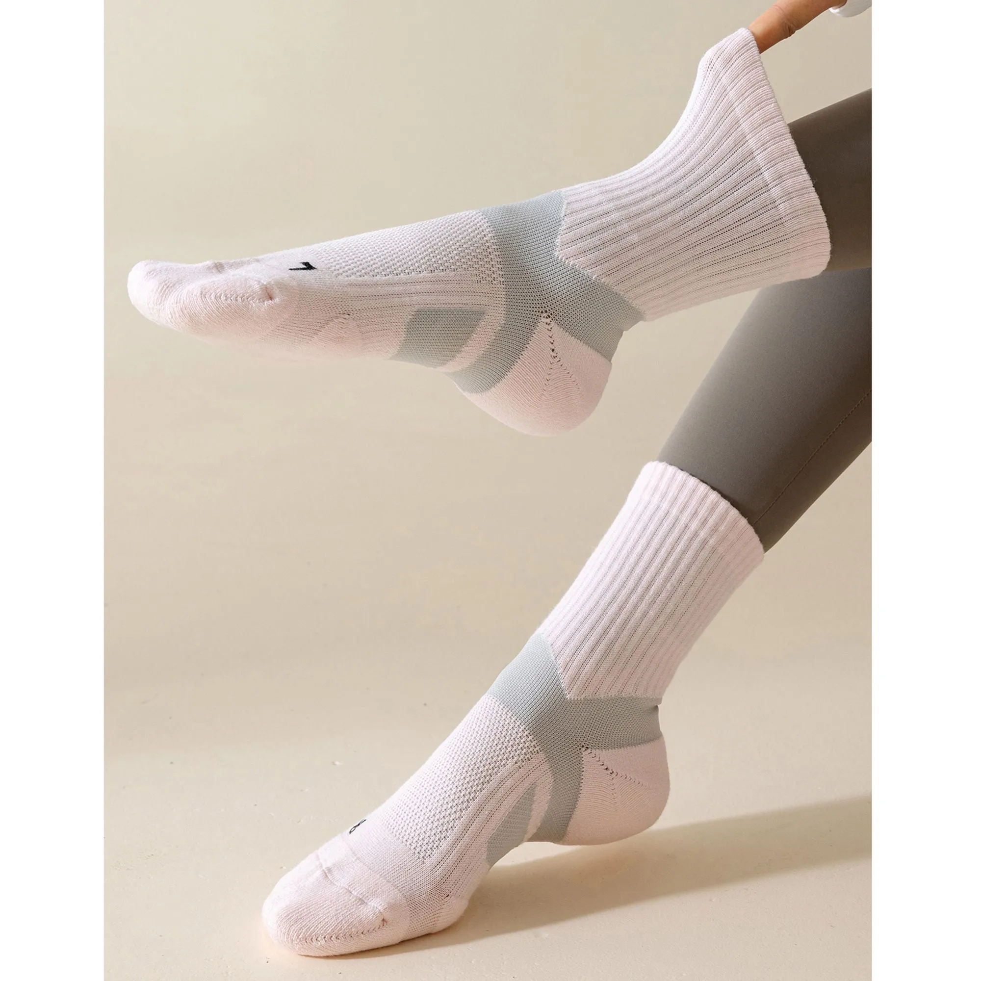 Anna-Kaci Women's 3-Pair Pack Cushioned Sports Crew Socks with Arch Support Mesh Panels and Ankle Compression sold by Anna-Kaci product image thumbnail 2