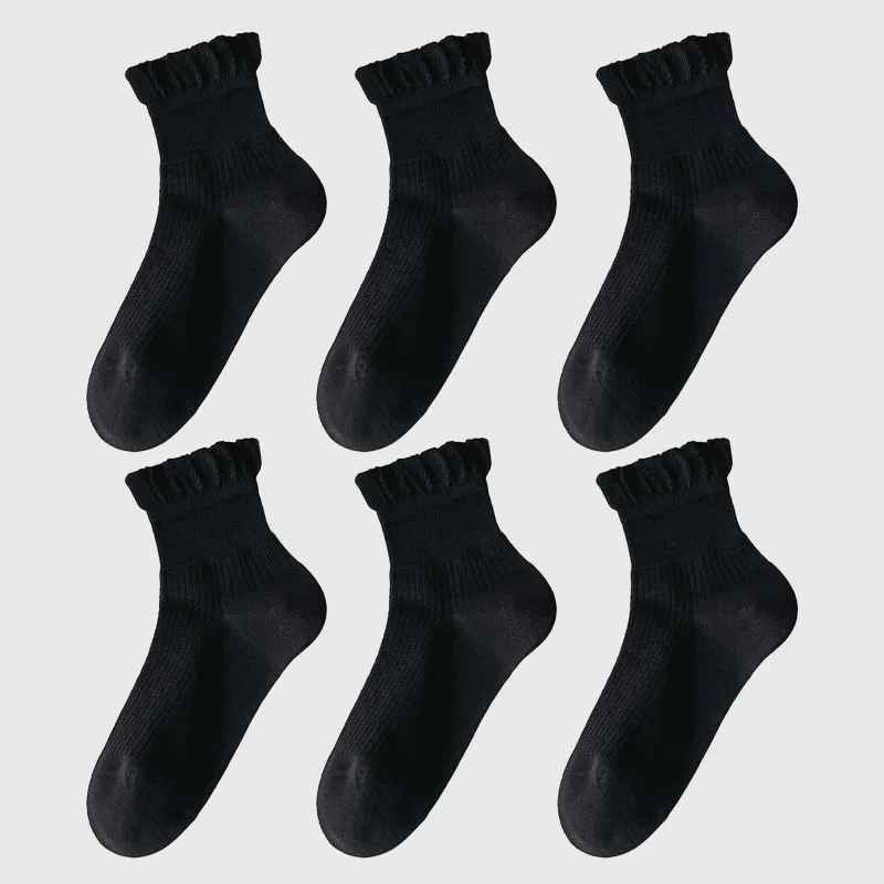 Anna-Kaci Adorable Women's Ruffle - Cuff Ankle Socks 6Pk sold by Anna-Kaci