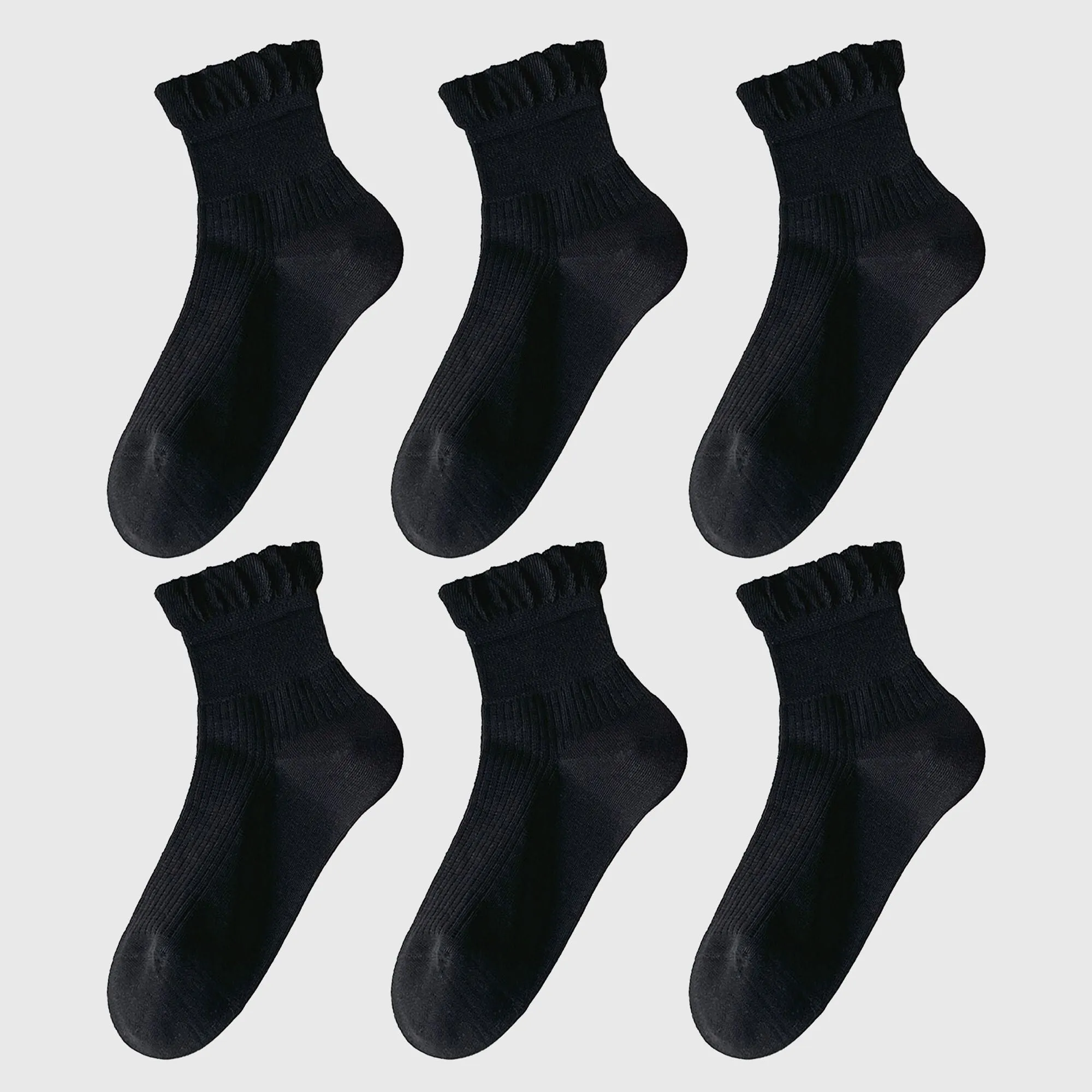 Anna-Kaci Adorable Women's Ruffle - Cuff Ankle Socks 6Pk sold by Anna-Kaci