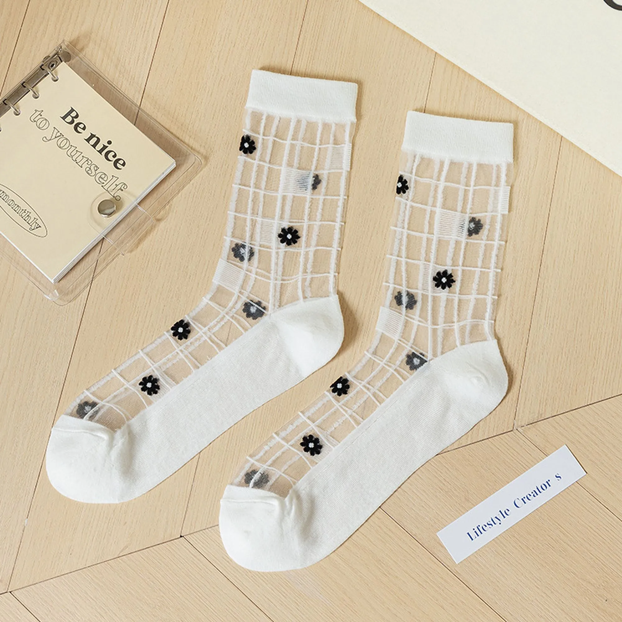 Anna-Kaci Women's Floral Embroidered Sheer Ankle Socks 6pk sold by Anna-Kaci product image thumbnail 2