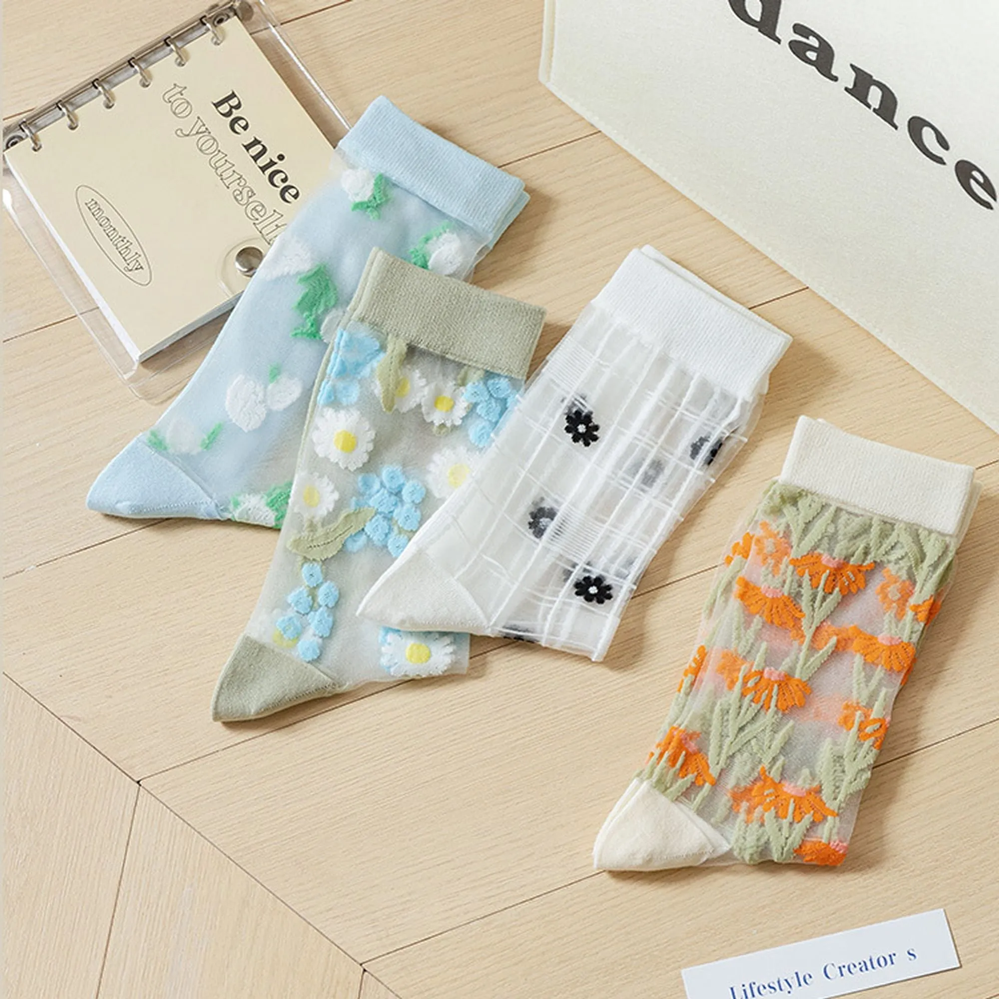 Anna-Kaci Women's Floral Embroidered Sheer Ankle Socks 6pk sold by Anna-Kaci product image thumbnail 3