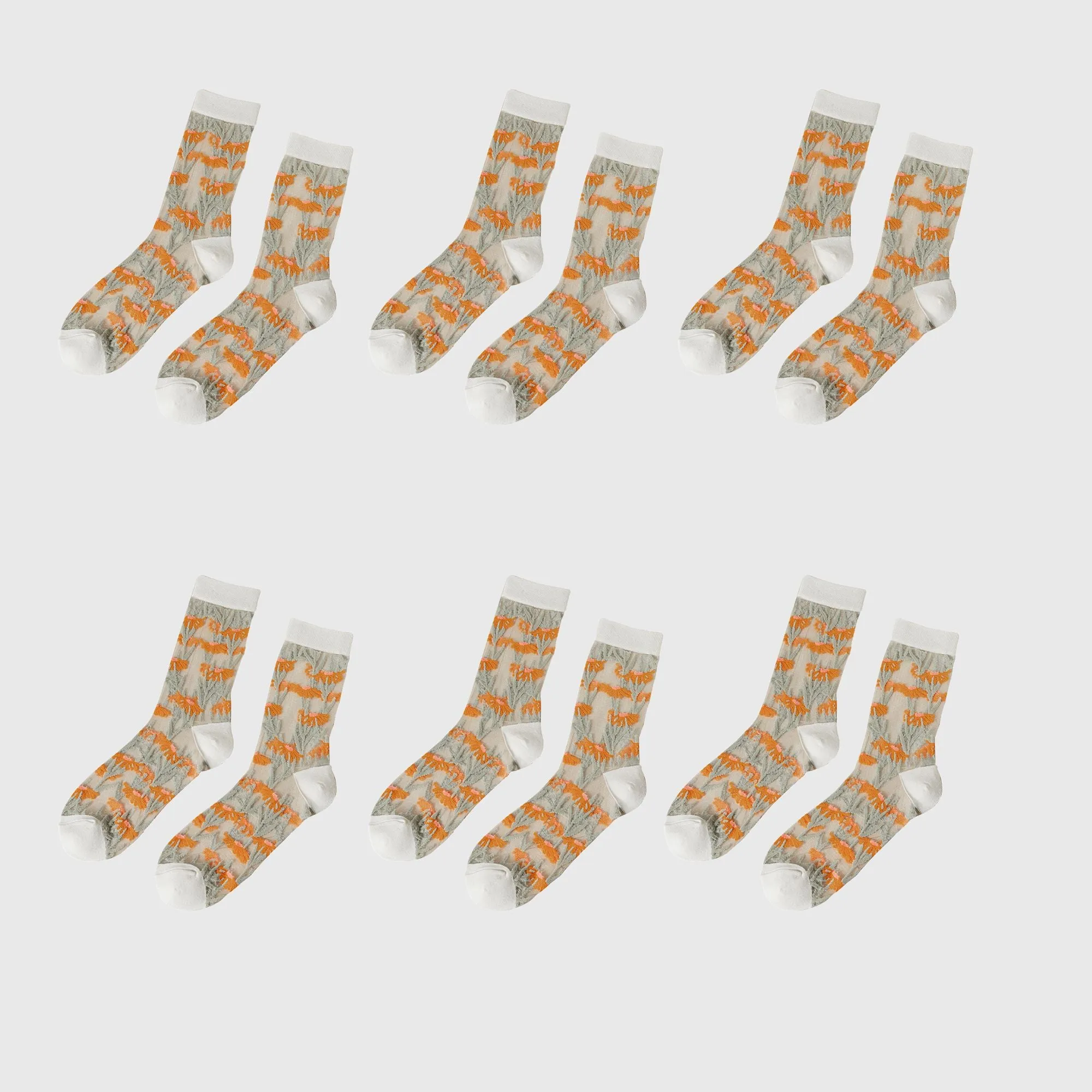 Anna-Kaci Women's Floral Embroidered Sheer Ankle Socks 6pk sold by Anna-Kaci product image thumbnail 4