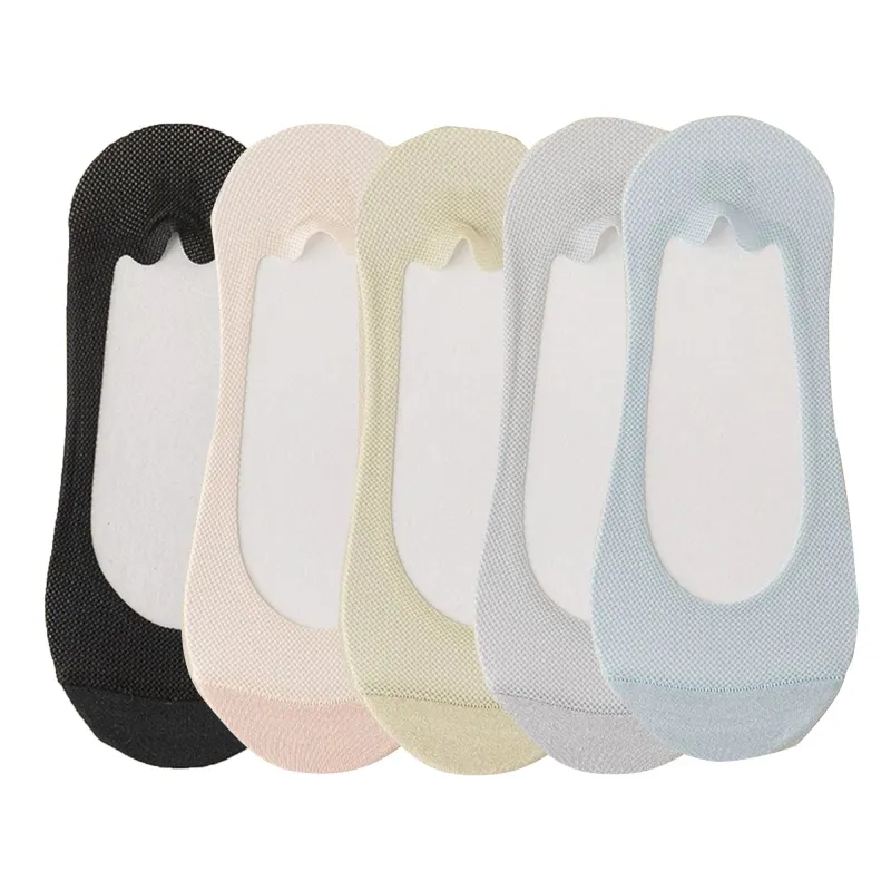 Anna-Kaci 5 Pairs Women No Show Mesh Panel Socks Low Cut Stretch Cotton Liner Non-Slip Design for Ballet Flats and Loafers sold by Anna-Kaci