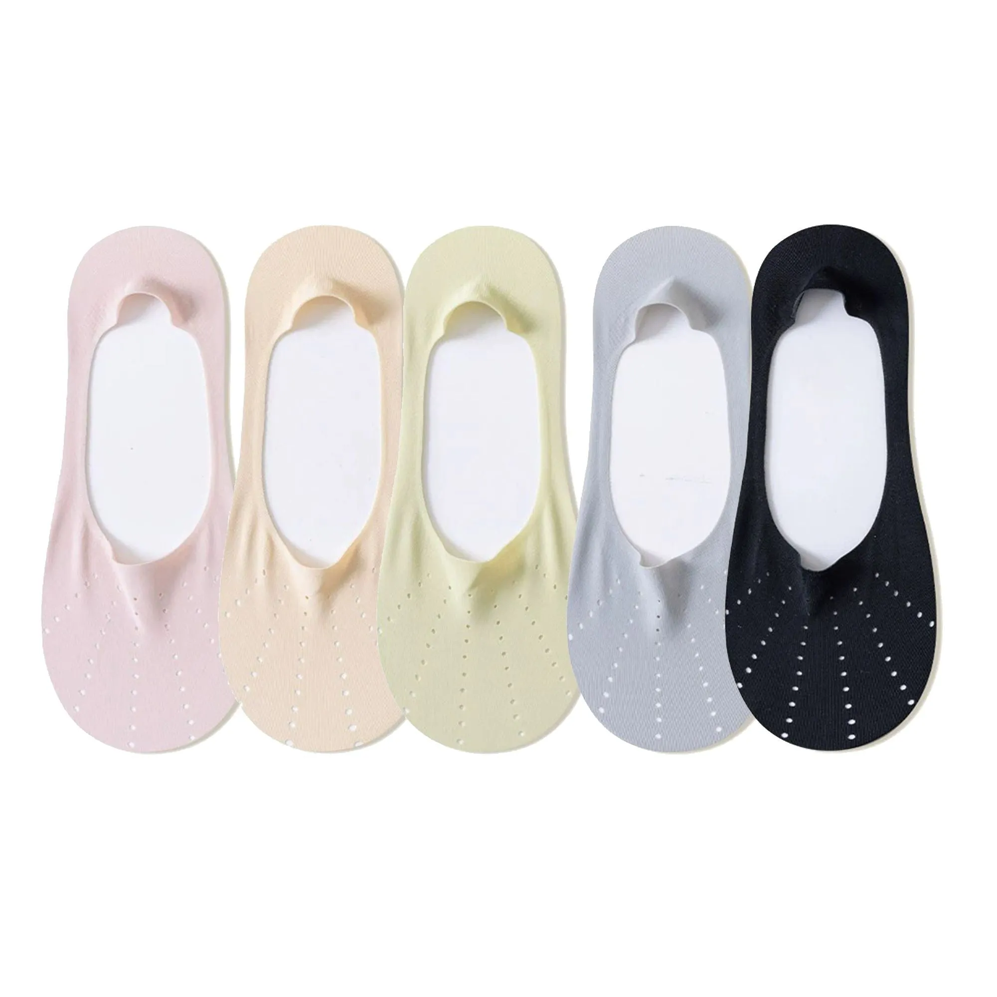 Anna-Kaci 5 Pairs Women Low Cut No Show Socks Breathable Stretch Knit Liner Design Anti-Slip Heel Grip for Flats and Loafers sold by Anna-Kaci