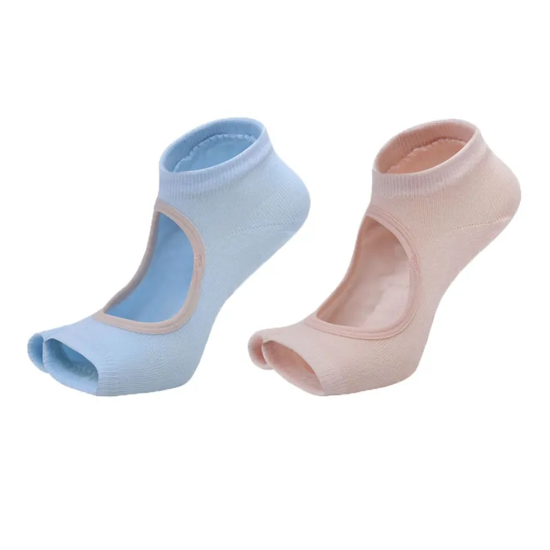 Anna-Kaci Women's Open Toe Yoga Socks with Anti-Slip Grip Sole Breathable Fabric for Barre and Pilates 2-Pack sold by Anna-Kaci