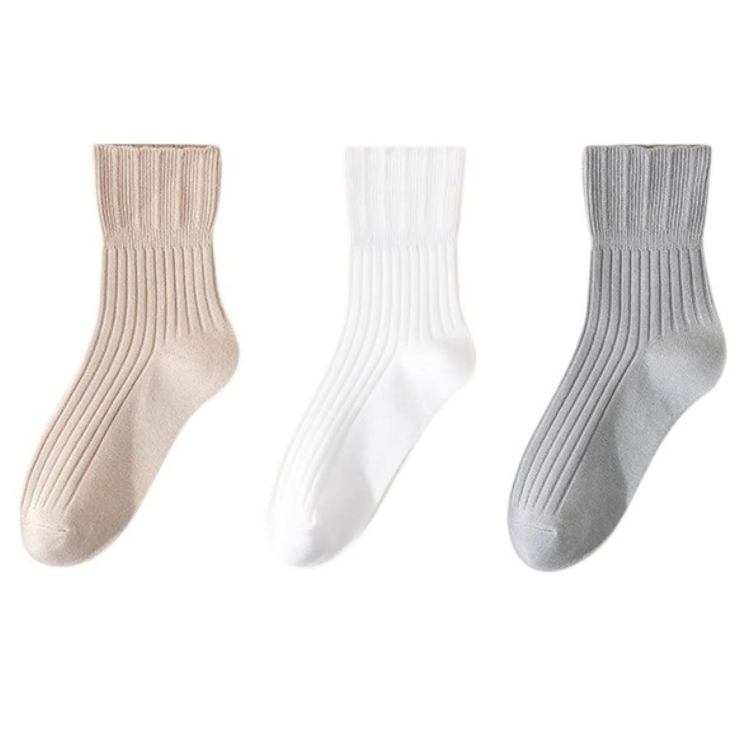 Anna-Kaci Women's Ribbed Crew Socks with Elasticized Top Cuff for Swollen Feet Non-Binding Comfortable Fit 3-Pack sold by Anna-Kaci product image thumbnail 5