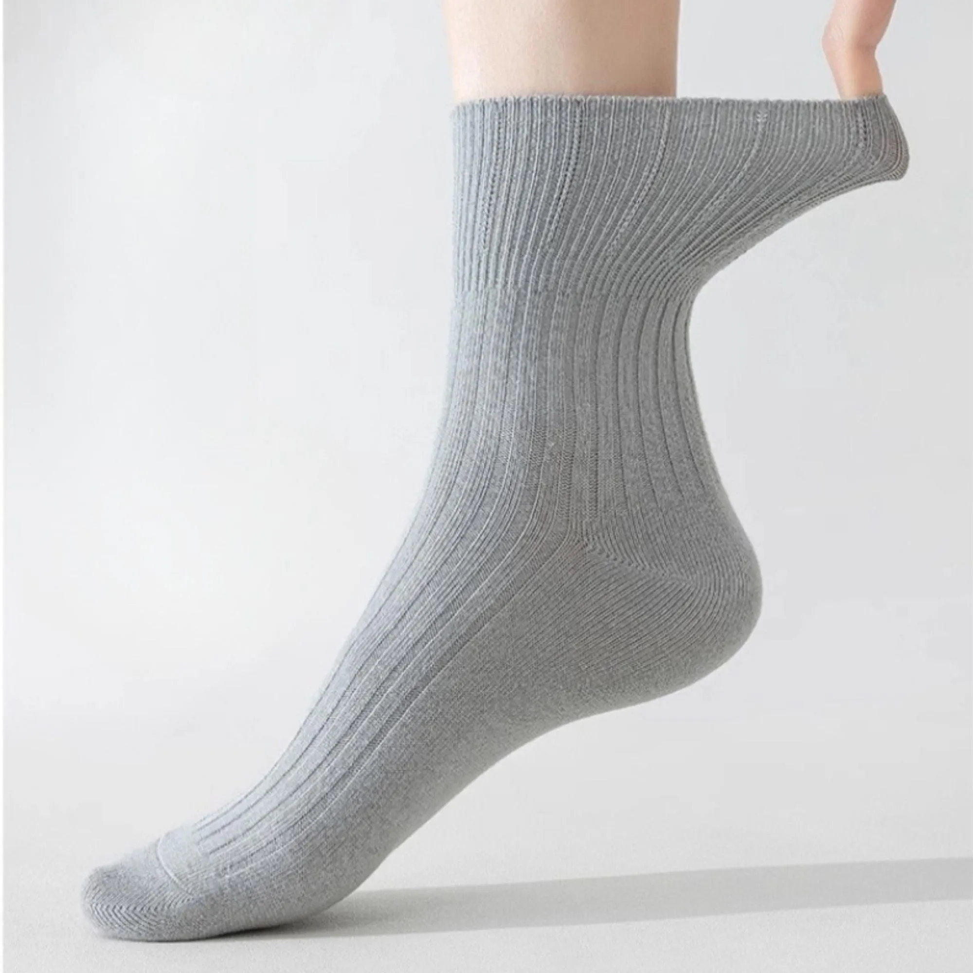 Anna-Kaci Women's Ribbed Crew Socks with Elasticized Top Cuff for Swollen Feet Non-Binding Comfortable Fit 3-Pack sold by Anna-Kaci product image thumbnail 2