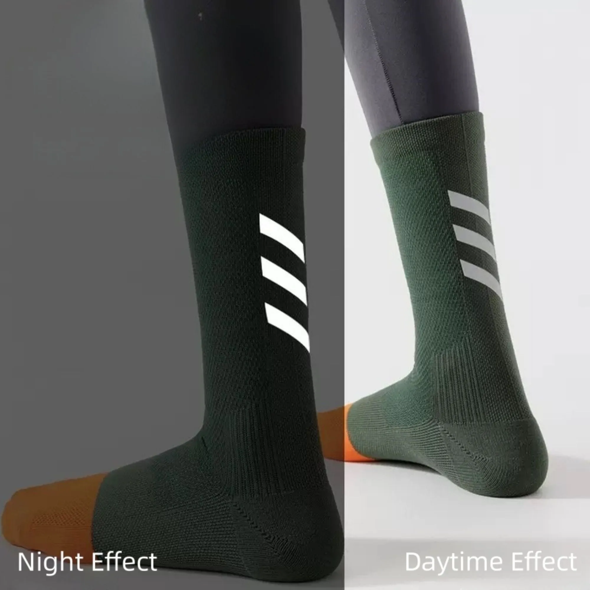 Anna-Kaci Women's Reflective Compression Sports Socks with Breathable Fabric and Night Visibility Design 2-Pack sold by Anna-Kaci product image thumbnail 2