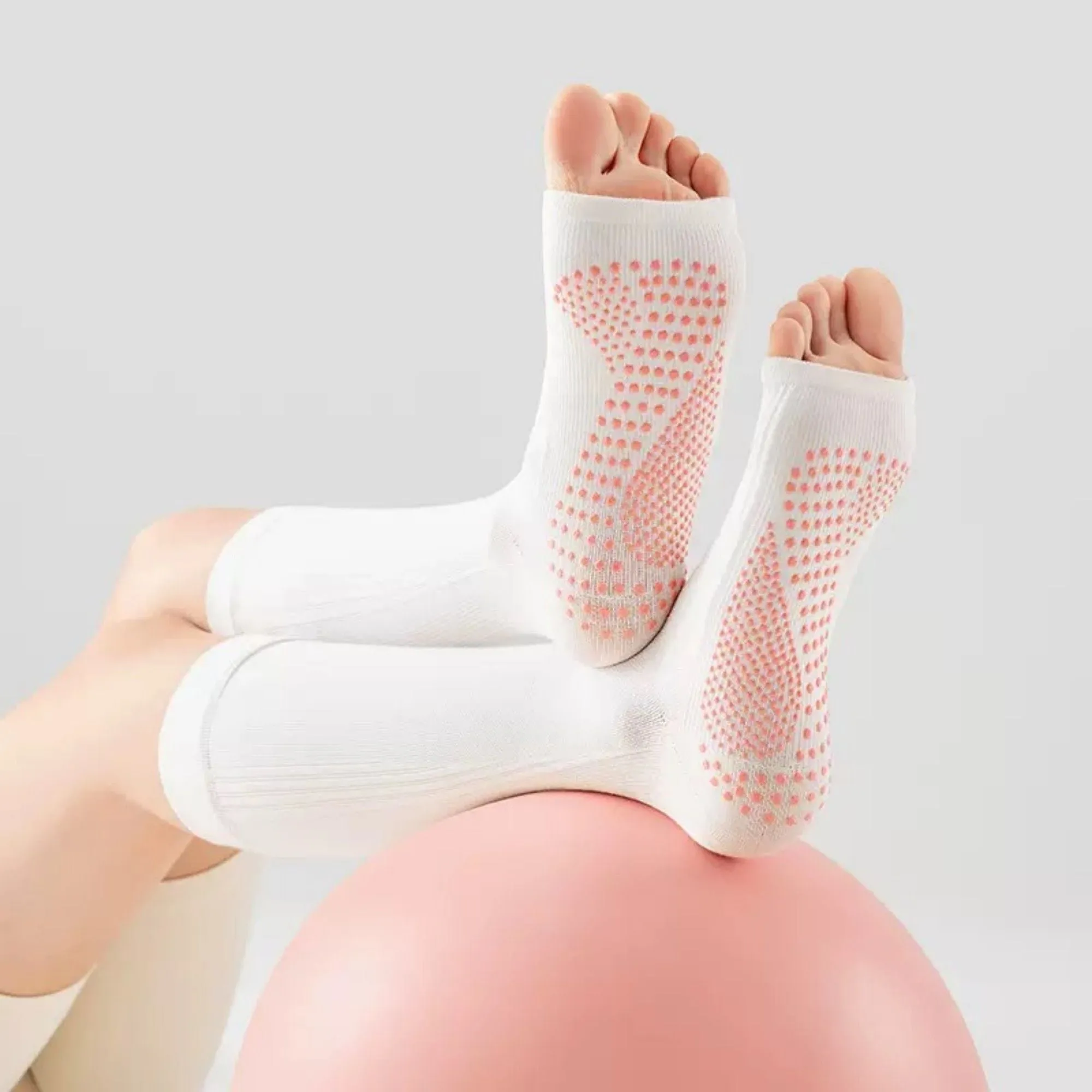 Anna-Kaci Women's Knee High Grip Socks with Anti-Slip Sole for Barre, Yoga, Dance, and Pilates 2-Pack sold by Anna-Kaci product image thumbnail 4