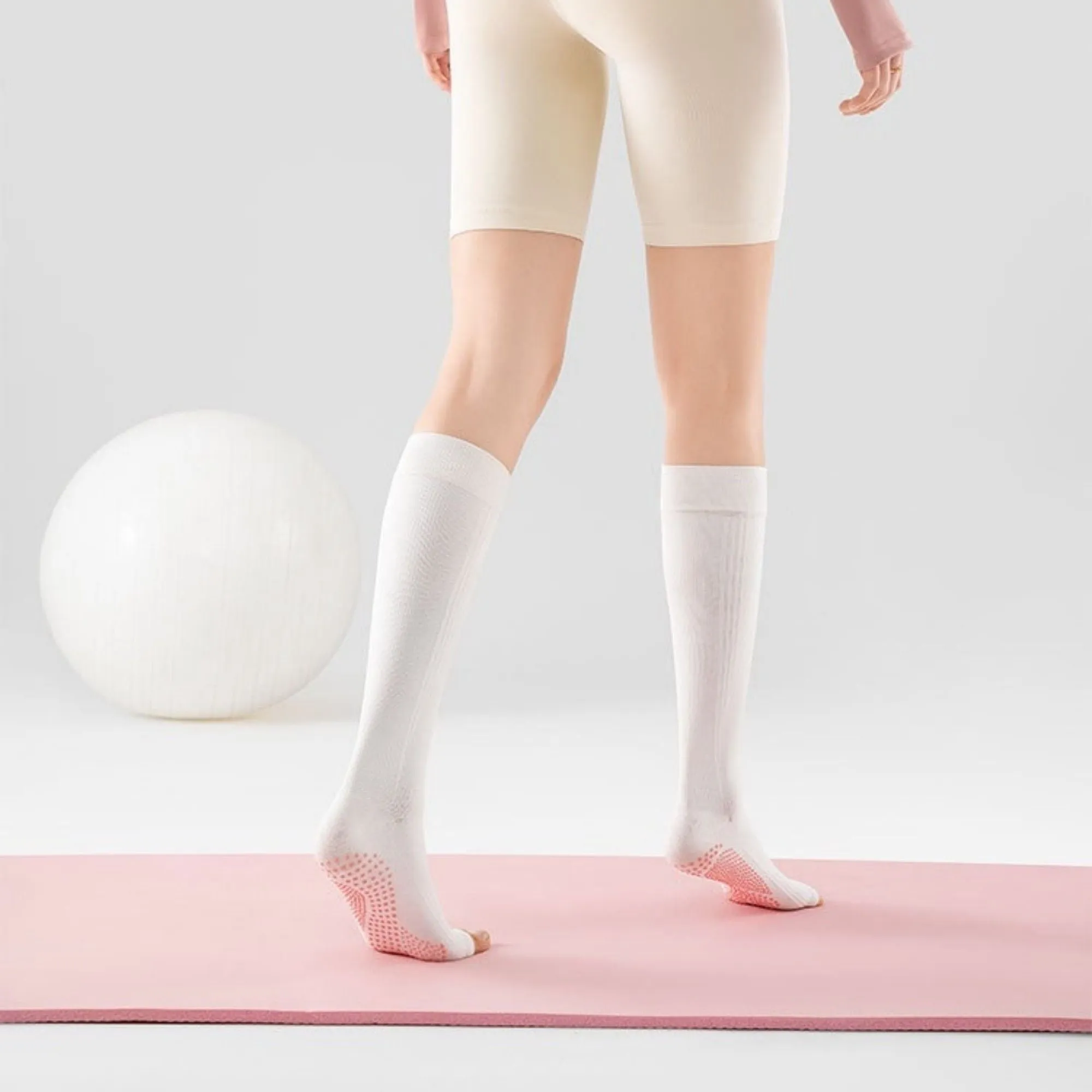 Anna-Kaci Women's Knee High Grip Socks with Anti-Slip Sole for Barre, Yoga, Dance, and Pilates 2-Pack sold by Anna-Kaci product image thumbnail 5