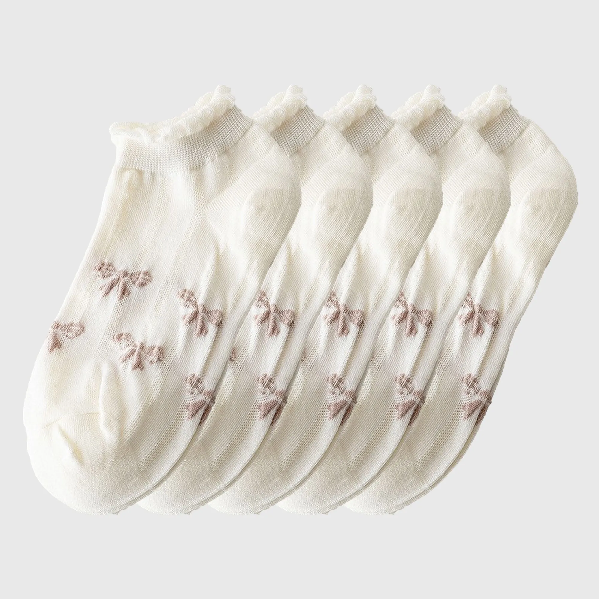 Anna-Kaci Women's Adorable Summer Ruffle Ankle Socks 5pk sold by Anna-Kaci product image thumbnail 4