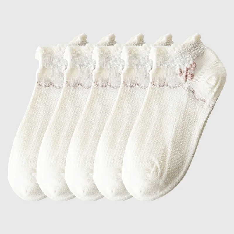 Anna-Kaci Women's Adorable Summer Ruffle Ankle Socks 5pk sold by Anna-Kaci