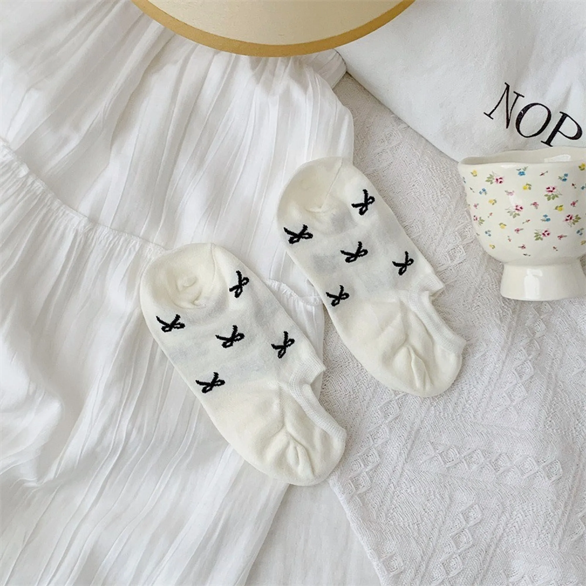 Anna-Kaci Women's No - Show Liner Socks with Bow Pattern 5Pk sold by Anna-Kaci product image thumbnail 2