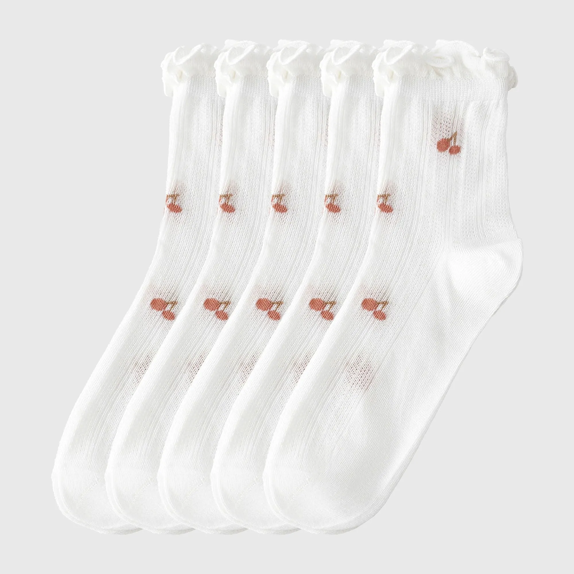 Anna-Kaci Women's Adorable Summer Ruffle-Edge Ankle Socks 5pk sold by Anna-Kaci
